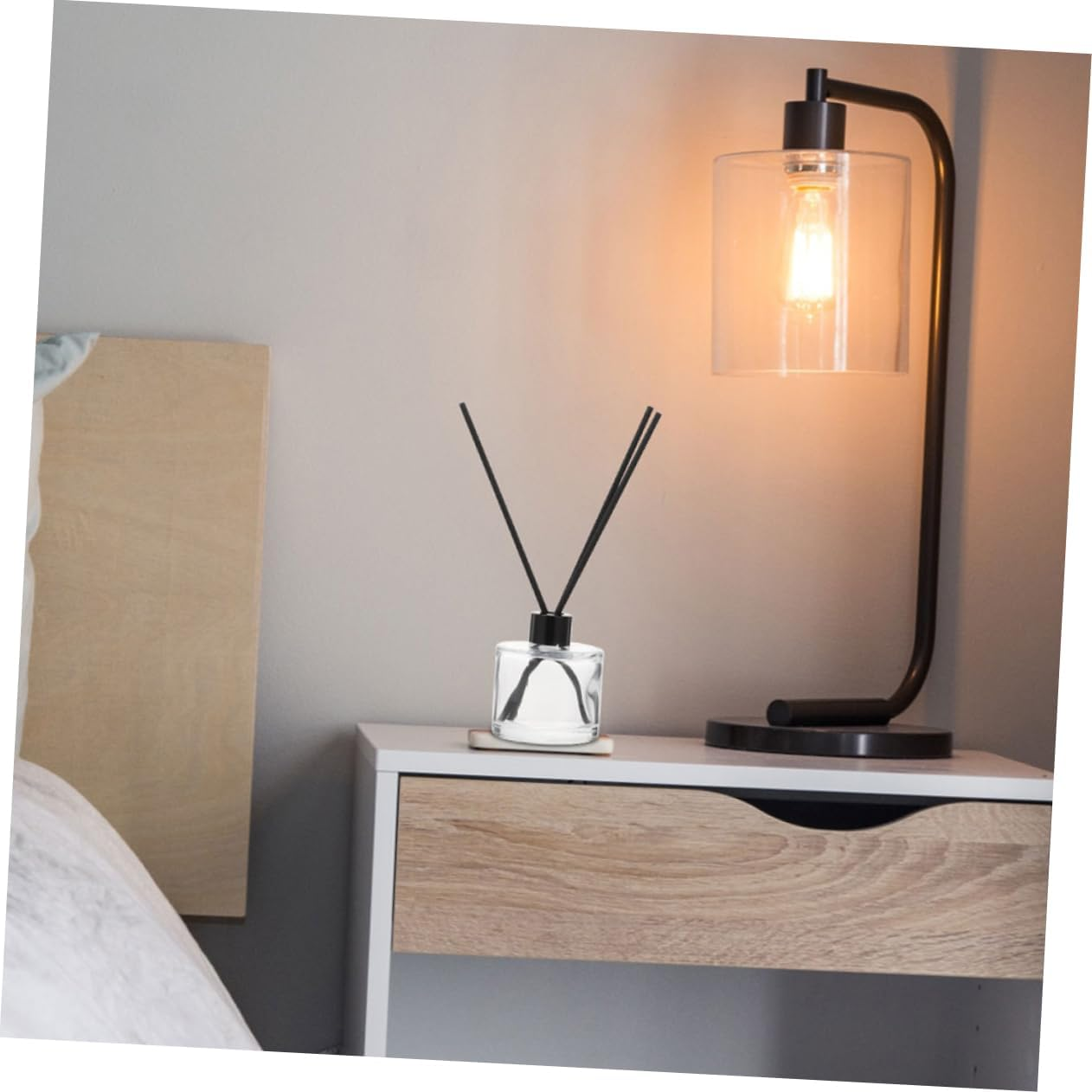 Alipis 50Ml Square Glass Perfume Diffuser Bottle Set Black 16Cm Reeds, Refillable Essential Oil Aromatherapy Diffuser for Home and Desktop Decoration image number 3