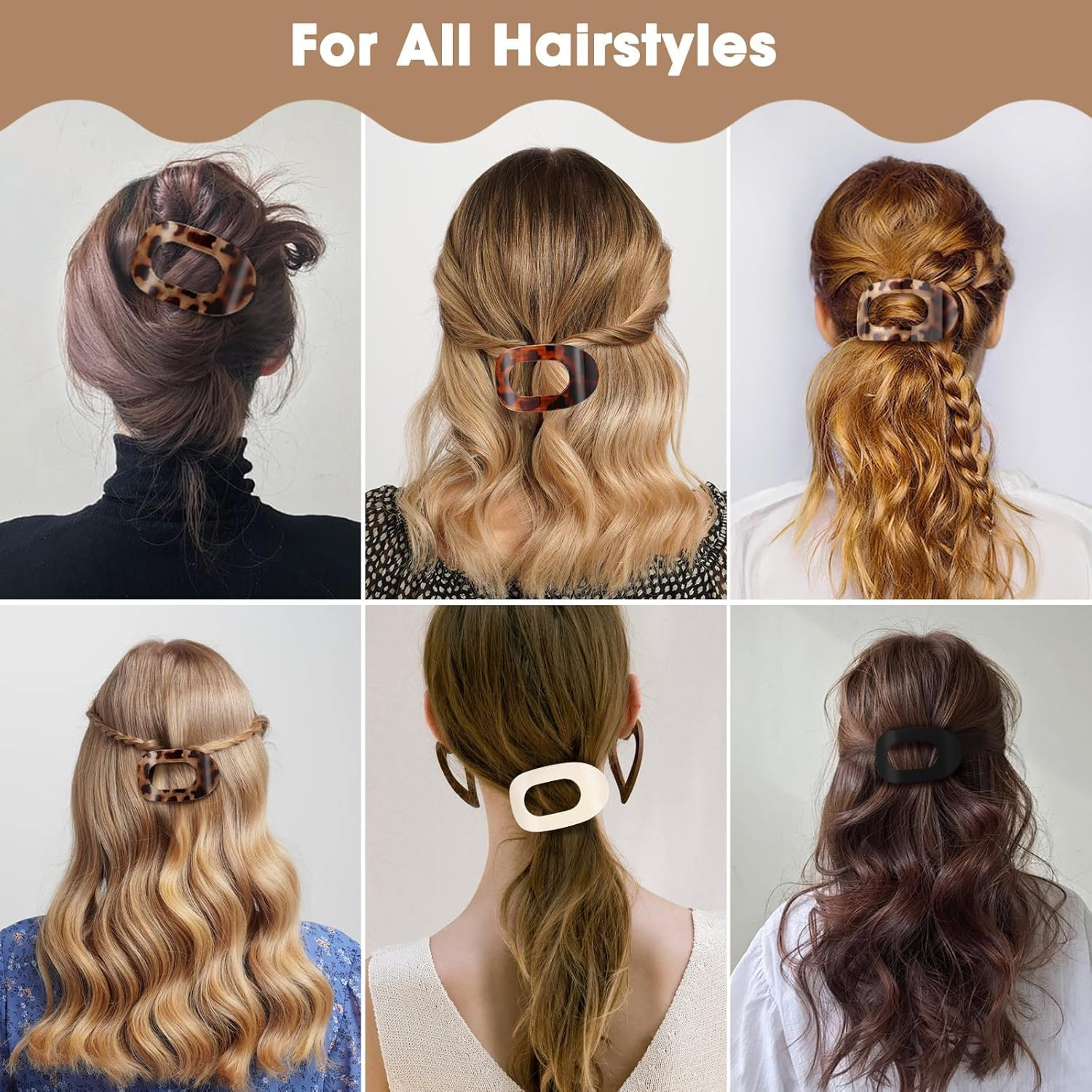 Flat Hair Clips Women for Thick Hair (4 Pieces), Curved Design, Strong Hold for Women and Girls (Type 4) image number 3