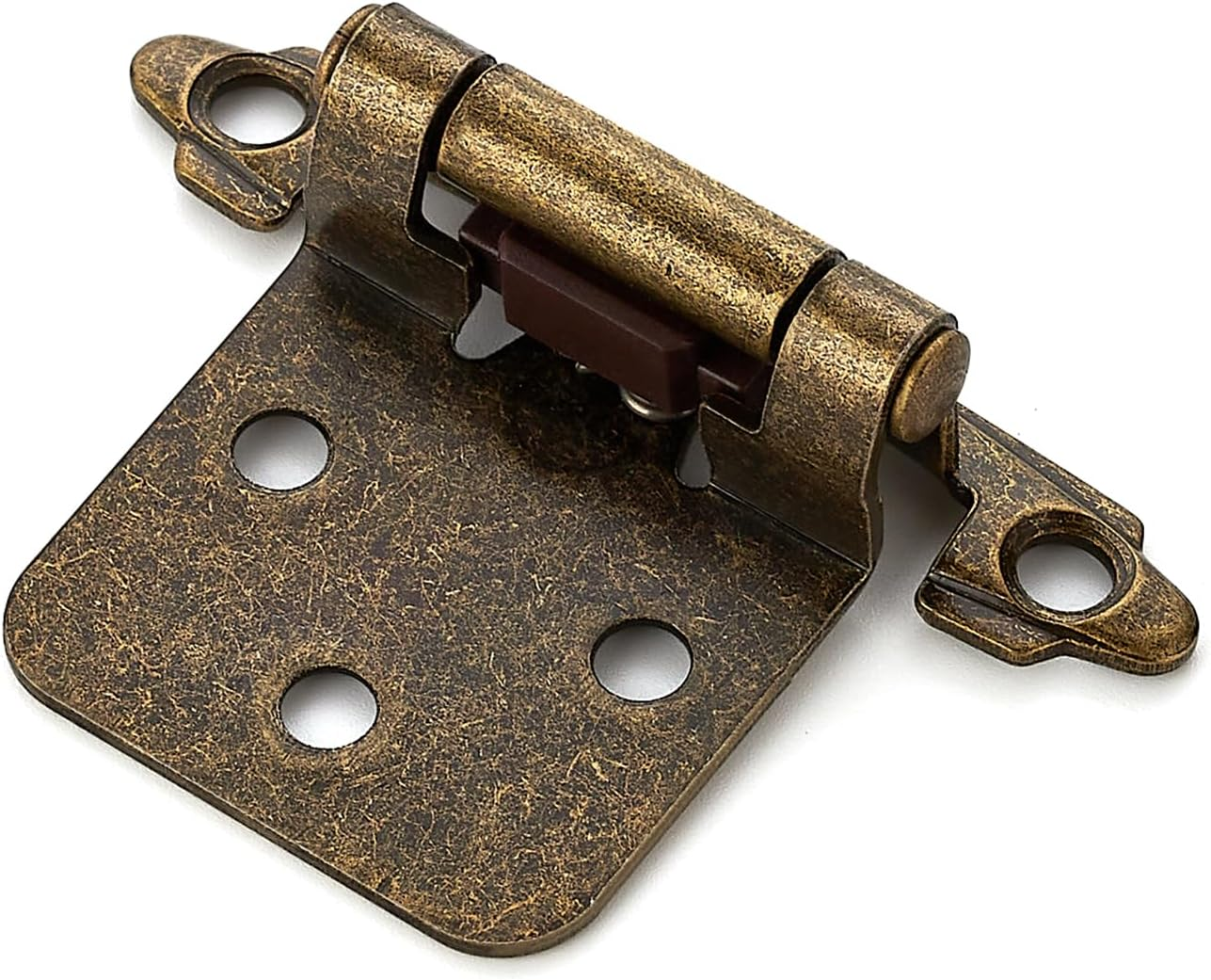 Home Expert 30 Pack (15 Pairs) Matte Black Cabinet Hinges for Kitchen Doors, Self-Closing, 1/2 Inch Overlay (Variable), Semi-Concealed Face Frame, Surface Mount Cabinet Hardware