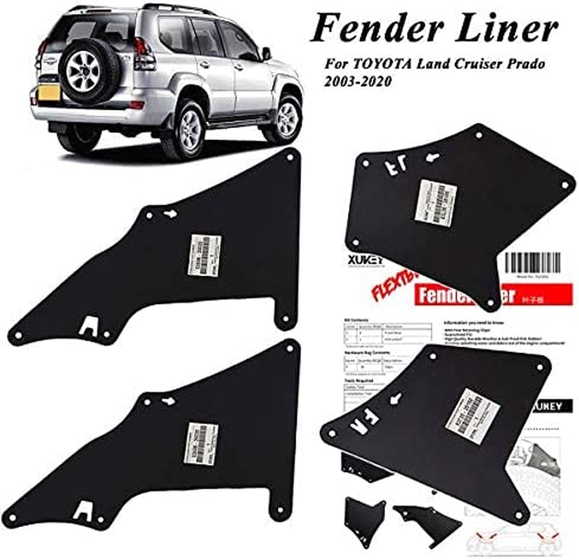 XUKEY Fender Liners Splash Shield Mudguards for Toyota Land Cruiser Prado 120 J150 J120 150,For Lexus GX 470 GX 460 2003-2020 Mud Flaps Guards Mudflaps OE Number:53735-35150,53736-35150,53886-35020 image number 5