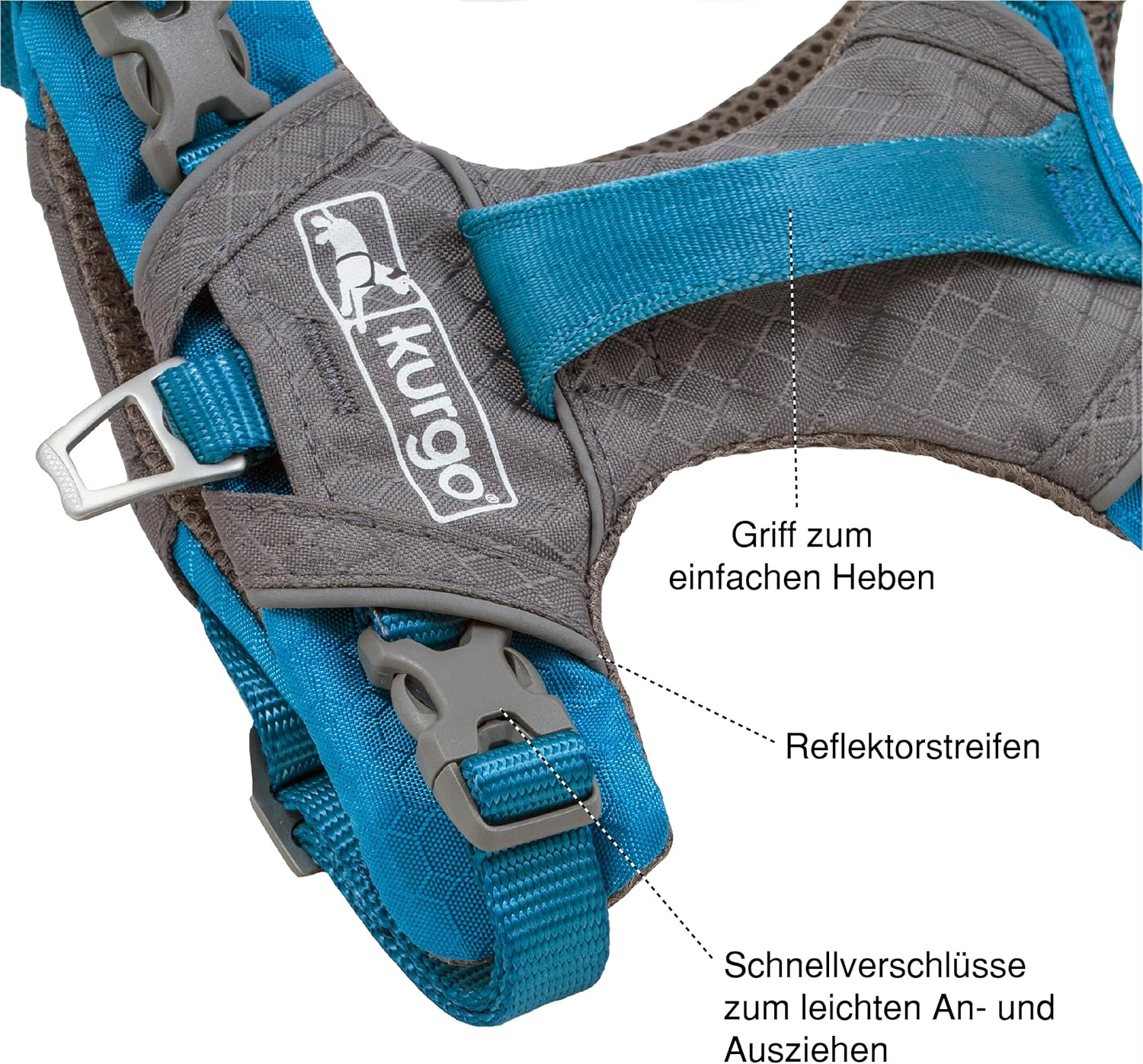 Kurgo Kurgo Journey Air (TM) Dog Running Harness, Dog Walking Harness, Dog Hiking Harness, Dog Harness, Red/Grey, Large, L