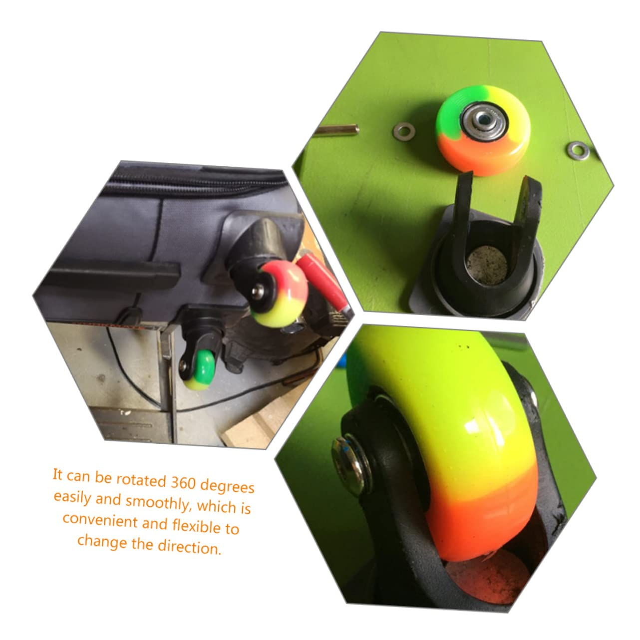 2Sets Suitcase Replacement Wheels Rubber Swivel Caster Wheels for Luggage Suitcases image number 4