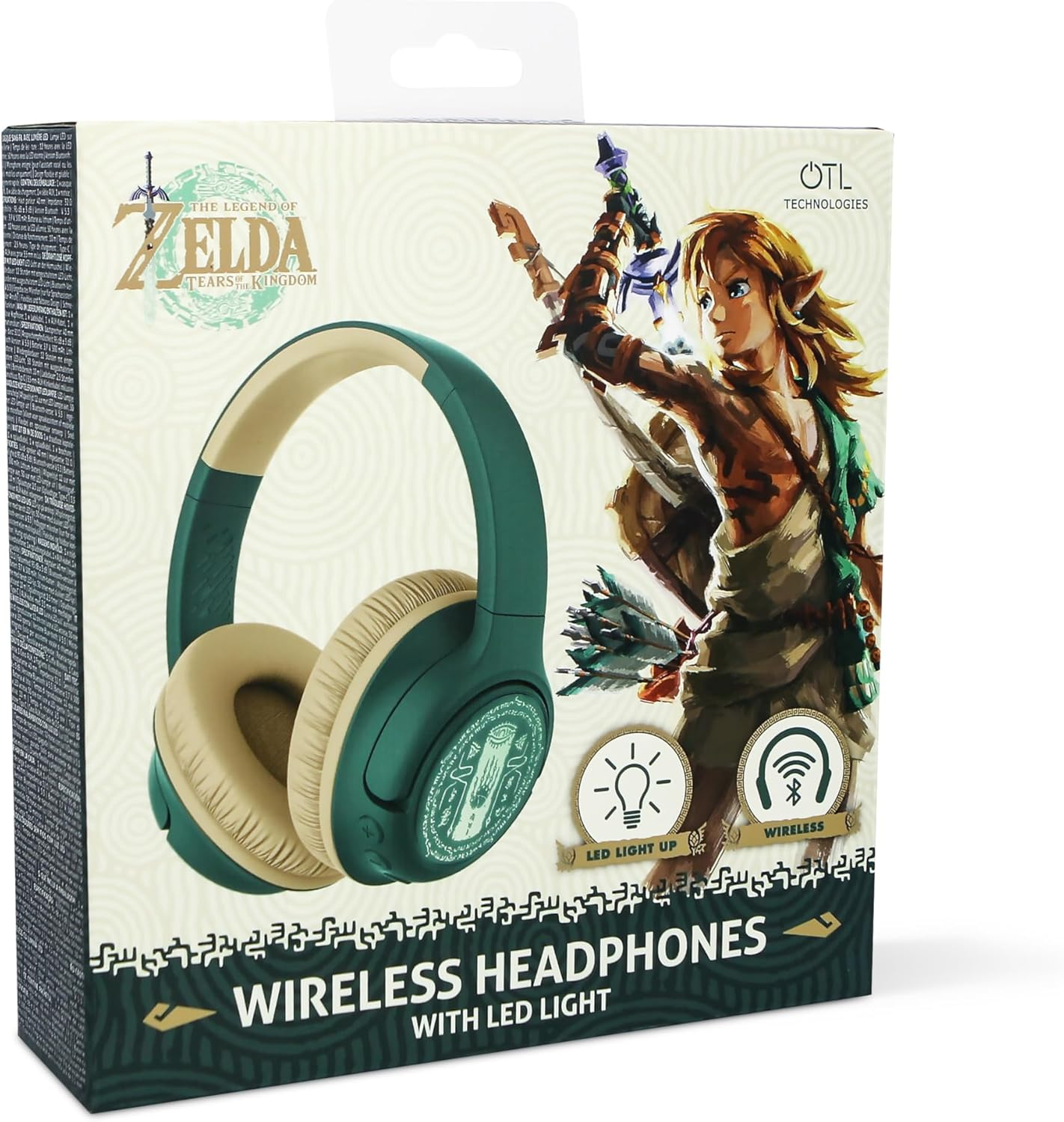 OTL Technologies the Legend of Zelda TEARS of the Kingdom Wireless Foldable Headphones with LED Light image number 4