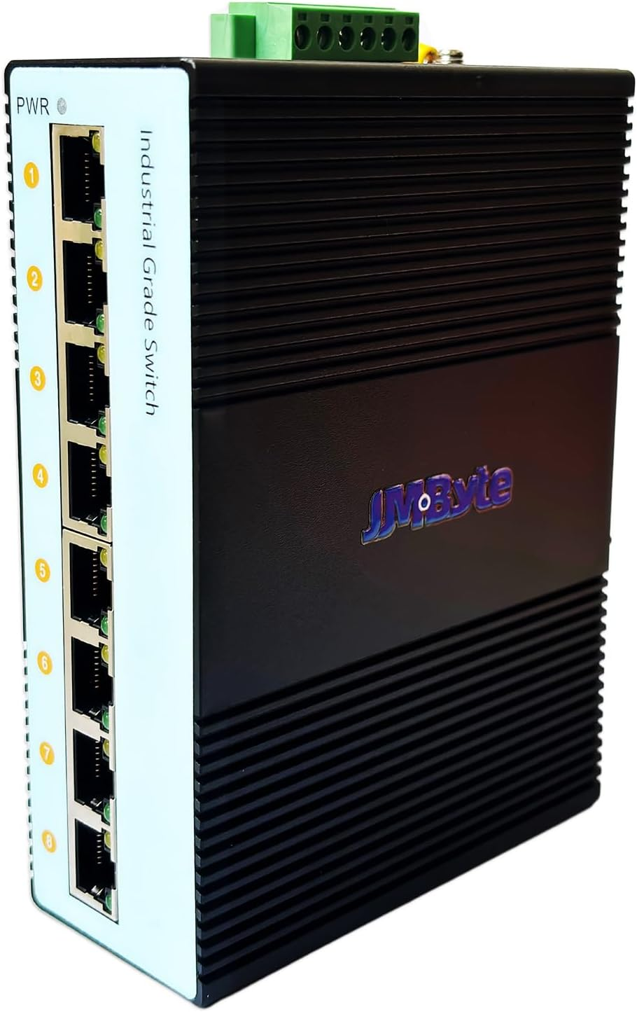 Jm-Byte 8-Port Gigabit Industrial Din-Rail Ethernet Switch, 8 Ports RJ45 10/100/1000Mbps Ethernet, Unmanaged Network Switch, 16Gbps Switching Capacity, IP40 Rated (JM-IN2057-G) image number 4