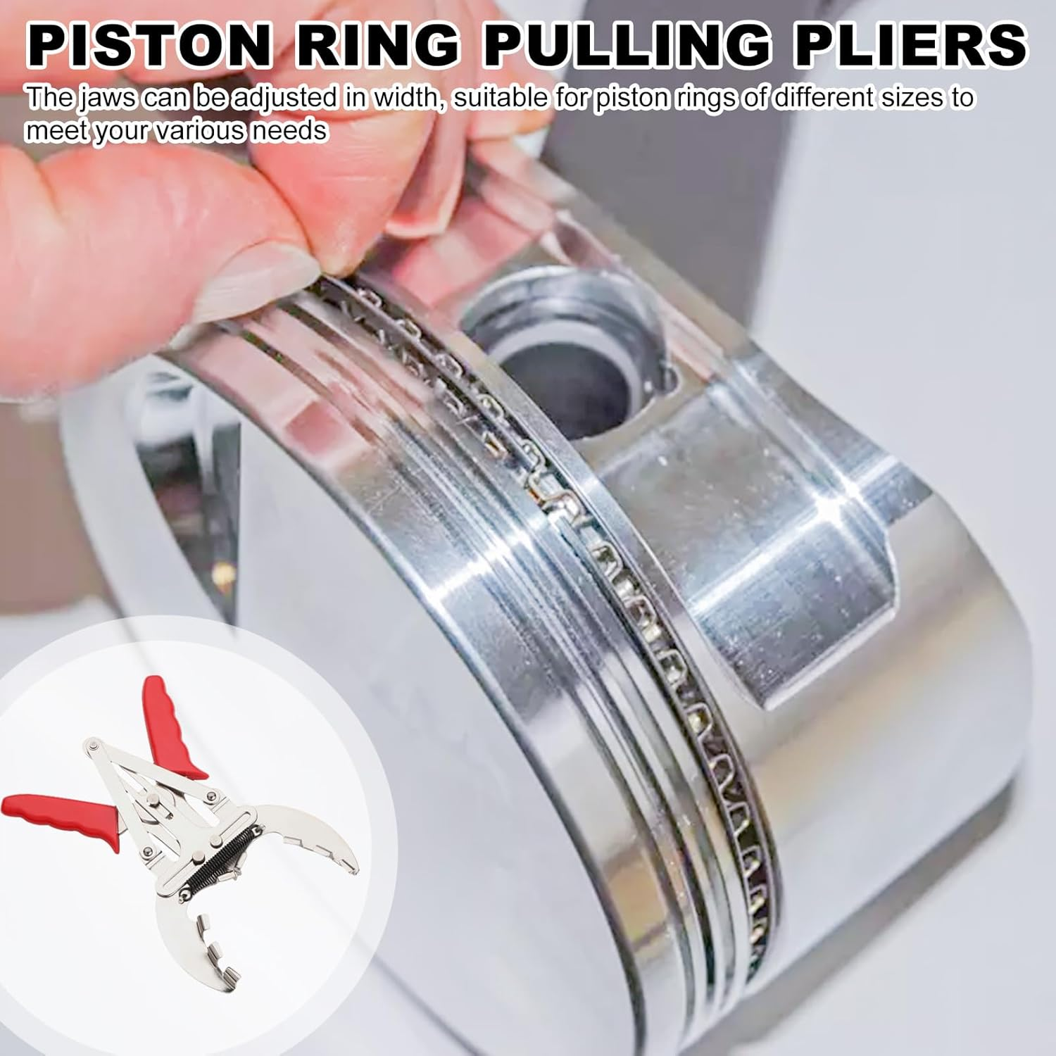 Piston Ring Pulling Pliers - Car Auto Piston Ring Compressor Plier Tool | Professional Maintenance Tools for Cylinder Piston Rings - B image number 6