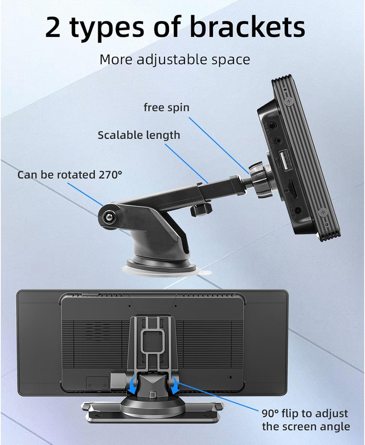 9.3 Inch HD Car MP5 Player, Bluetooths Car Multimedia Player with Backup Camera for Carplay for Android Auto, Support FM AUX, Portable Car Stereo DVD Player with Mirror Link image number 5