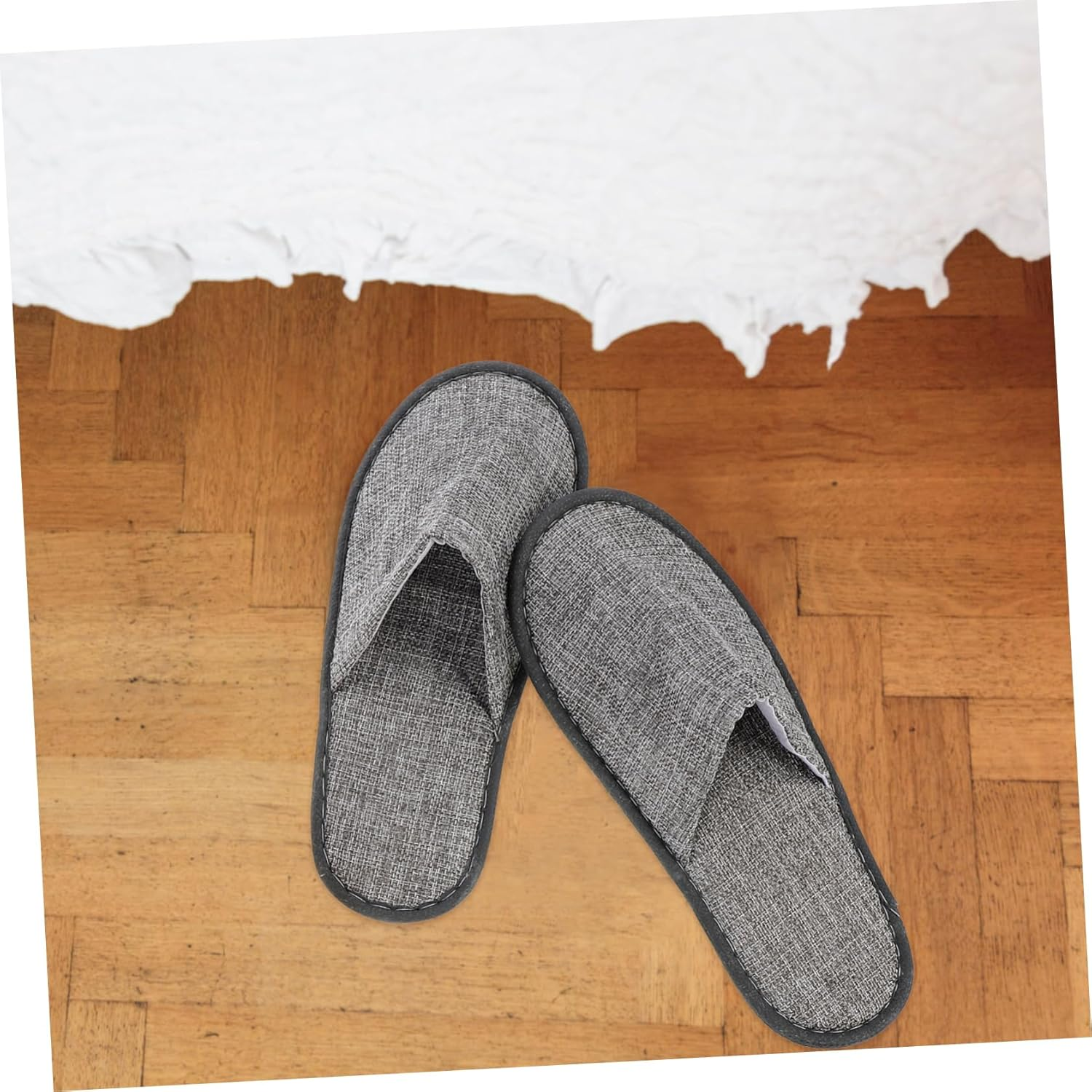 Ipetboom 4Pairs Women Non-Slip Folding Slippers Travel Household Plane Travel Essentials Comfortable for Business Trip image number 6