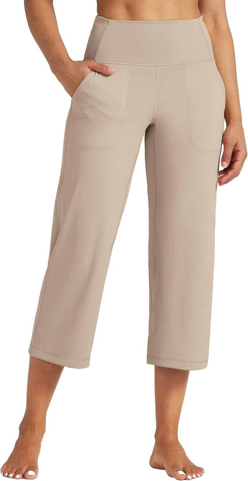 WILLIT Women'S Yoga Capris Pants High Waist Leggings Athletic Exercise Workout Crop Capris Quick Dry Straight Leg 23"