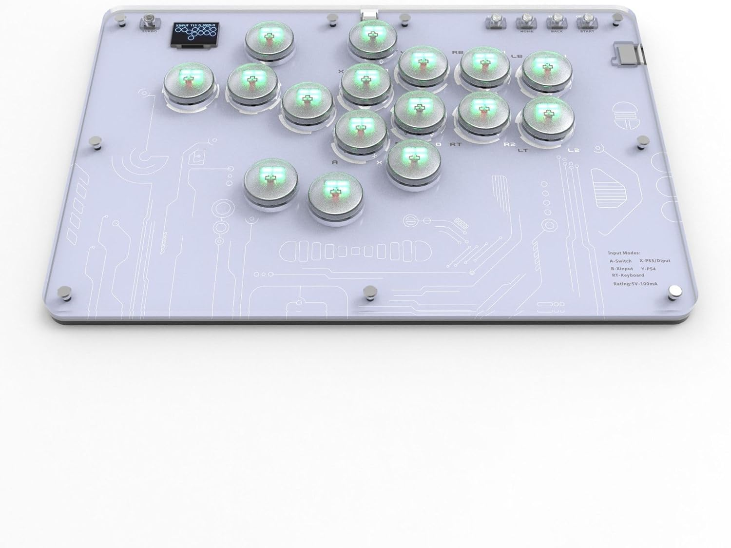 Arcade Stick 16Keys All-Button Gamerfinger with Turbo Functions & Custom Rgb,Arcade Controller Street Fight for Pc/Ps3/Ps4/Switch/Steam Game Keyboard-Supports Hot Swap & SOCD image number 1