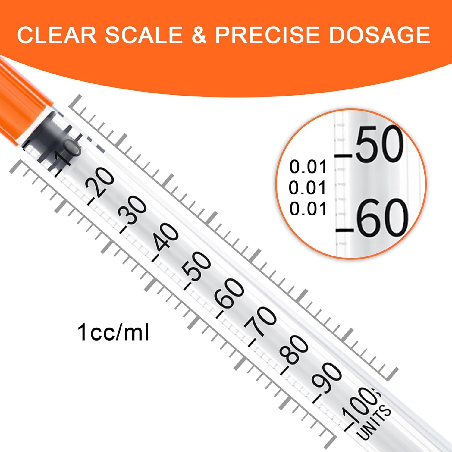 20Pack 1Ml/Cc Syringe with 31G 1/4 Inch(6Mm) Needle Lab Dispensing & Measuring Supplies, Individually Packaging image number 2