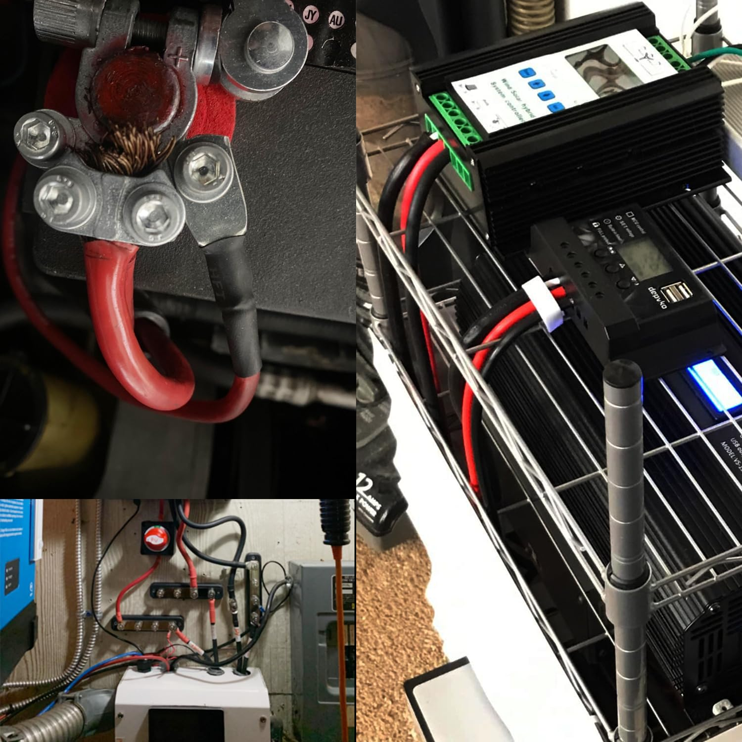 Fullfun 120PCS Tinned Battery Cable Ends, 6~25Mm&sup2; Copper Ring Terminals Connectors, Wire Lugs Assortment Kit and Heat Shrink Tubing image number 1