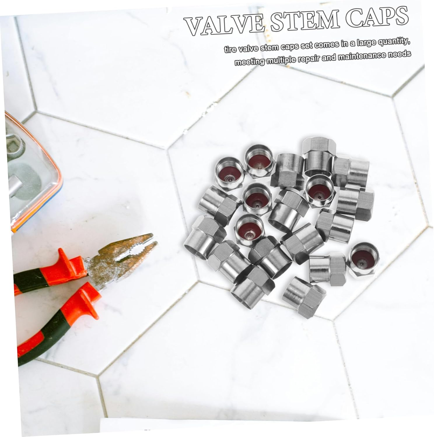 GANAZONO 20Pcs Tire Valve Stem Caps Set, Automotive Air Valve Covers Dust-Proof Function, Universal Wheel Tire Accessories for Cars, Trucks, and Bikes