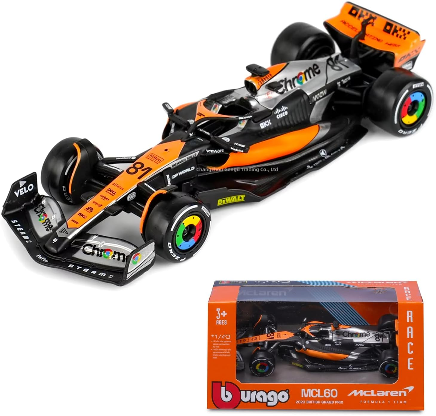 Bburago 1/43 - Mclaren MCL60 F1 British Grand Prix Collection | #81 Oscar Piastri image number 4