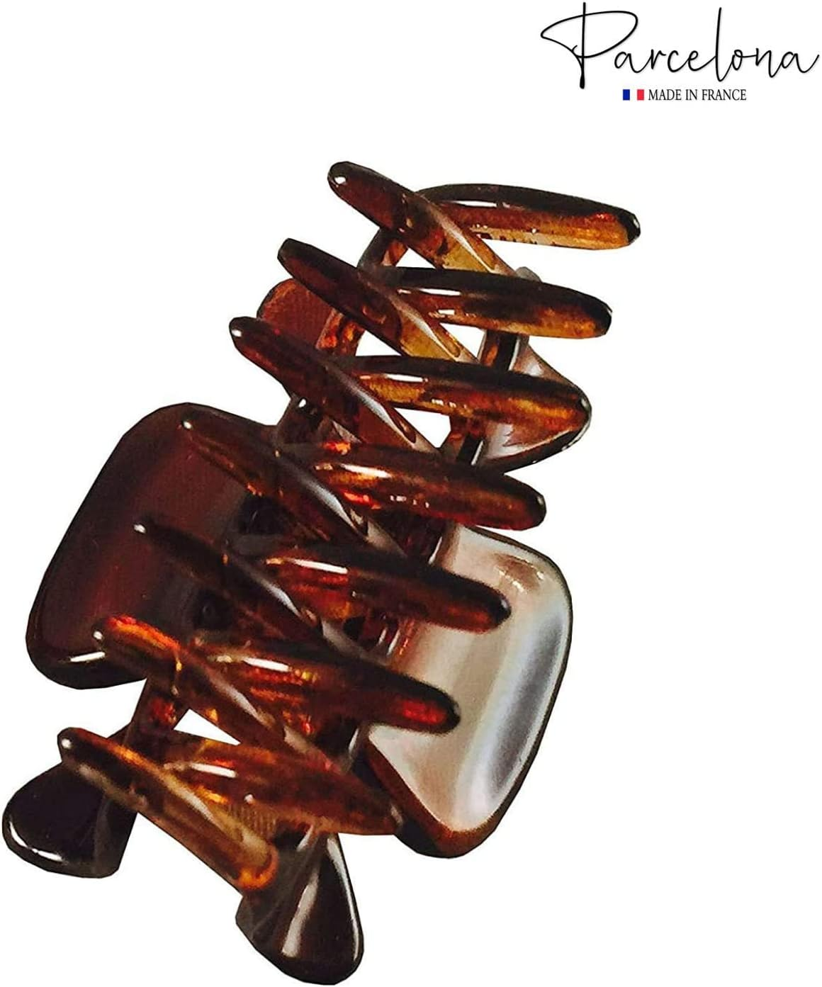 Parcelona French Classic Tortoise Shell Brown Very Small Approx 1 1/2 Inch Hair Claws with Covered Spring - 3 Pieces - Blush Pink image number 2