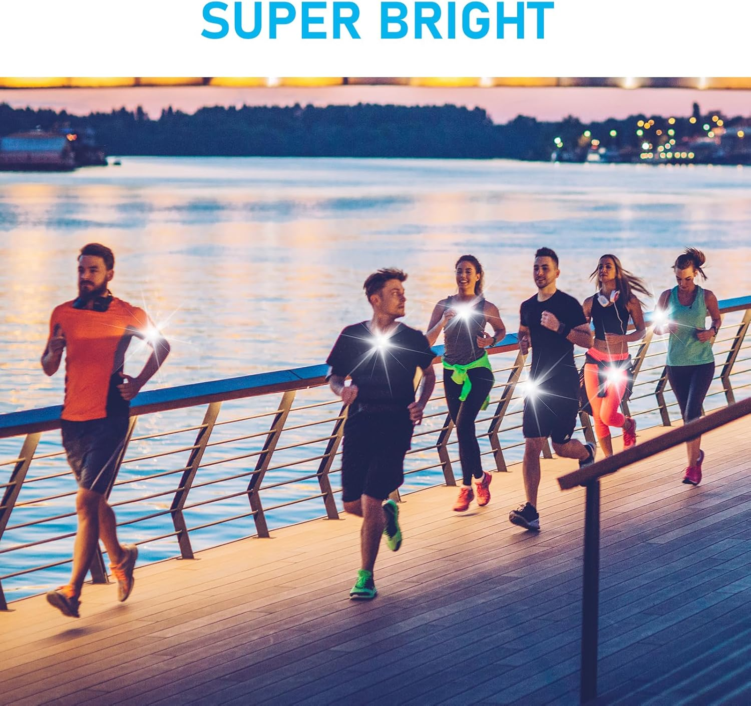 2 Pack Clip on Torch/Flashlight, LED Running Lights for Runners USB Rechargeable Safety Lights for Walking at Night Hands Free Running Chest Light Dog Walking Hiking Joggers [Energy Class A++] image number 4