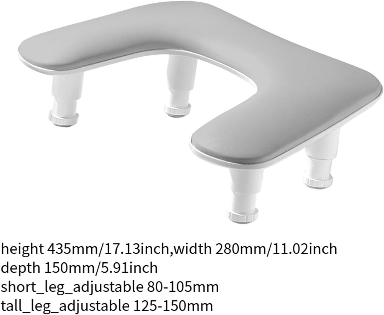"Abbraccia" U Shape Nail Arm Rest Stand Soft Portable Comfortable Professional Arm Support Nail Hand Pillow for Home DIY, Grey image number 5