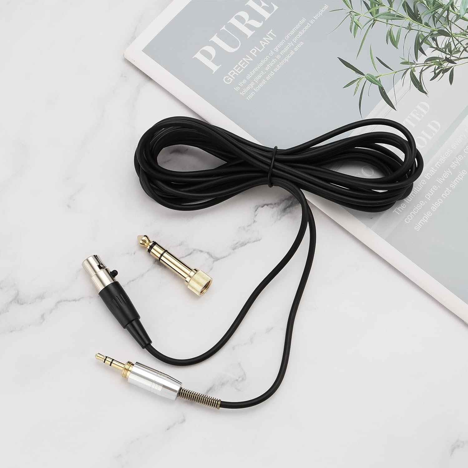 Emagtech Audio Upgrade Cable 3M Mini-Xlr to 3.5Mm & 6.35Mm Audio Cable TPE Headphones Extension Cord Compatible with AKG K240 Q701 K702 K141 K171 M220 image number 1