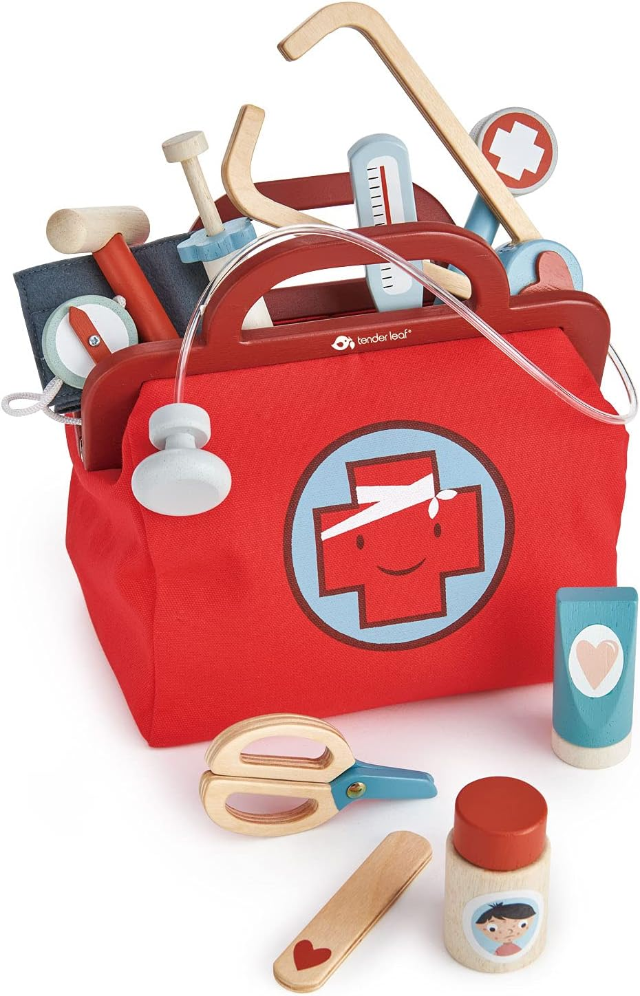 Tender Leaf Toys Doctor'S Bag - Wooden Pretend Play Medical Kit for Children Practice Roleplay and Early Learning Development image number 2