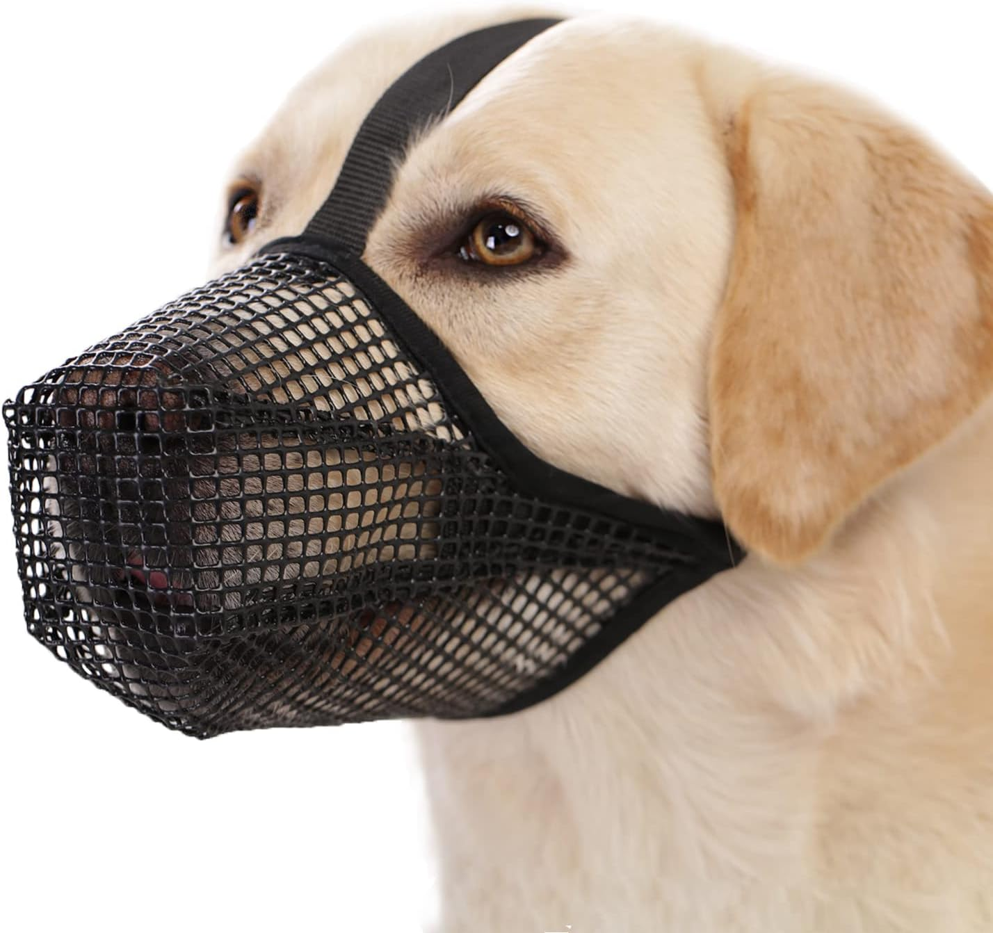 Crazy Felix Dog Muzzle, Soft Mesh Muzzle for Small Medium Large Dogs Labrador German Shepherd, Breathable Adjustable Muzzles for Biting, Chewing, and Scavenging, Allows Panting and Drinking(Black, XL) image number 6