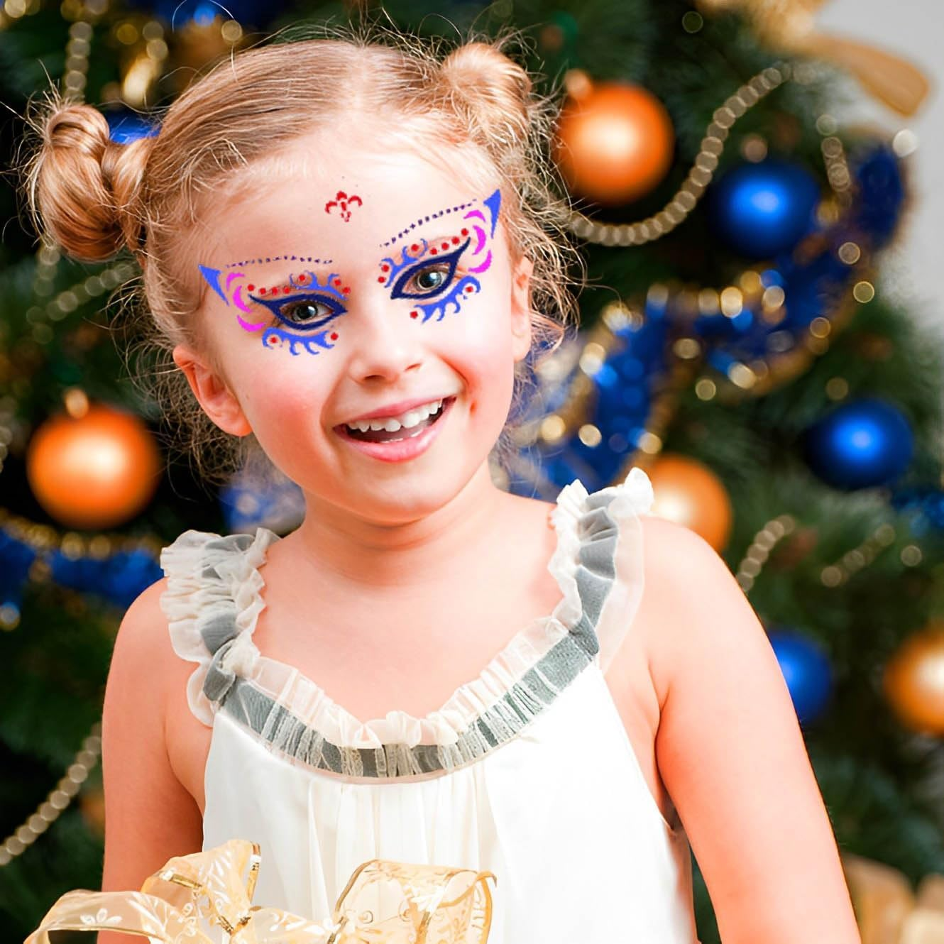 28 Pcs Face Paint Stencils Kit - Reusable Face Tattoo & Body Makeup Painting Templates for Kids & Adults image number 1