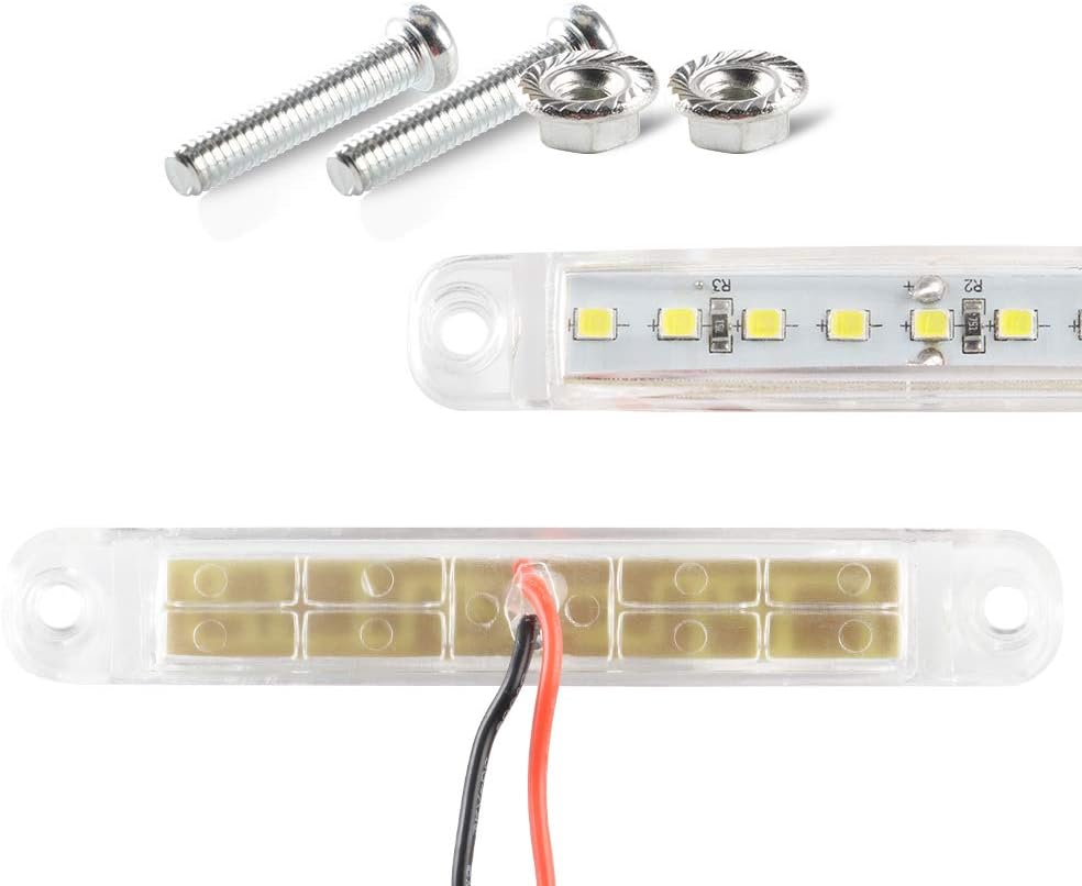 10Pcs 3.9" White 9 LED Side Marker Lights 12-24V,Bright Indicator Light Front Rear Side Position Lamps for Car Truck Trailer Camper Van Lorry RV Marker Lights - Black image number 6