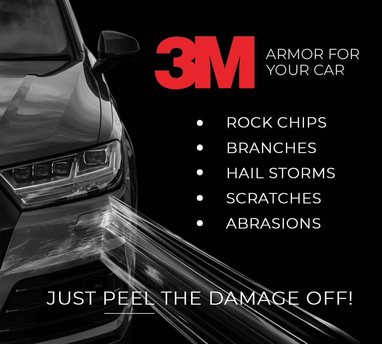 Vvivid 3M Clear Vinyl Paint Protection Film 6 Inch by 120 Inch Roll W/Yellow Detailer Squeegee image number 1