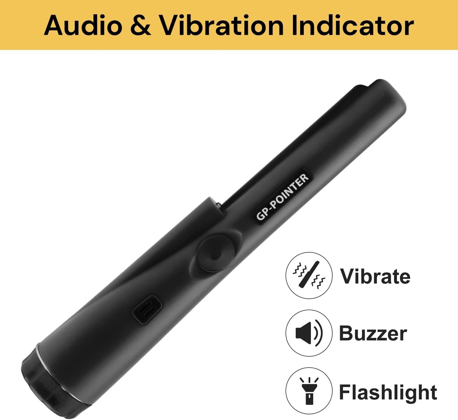 EZONEDEAL Portable Metal Detector, Positioning Detection Rod Manual Detection Handheld Waterproof Metal Detector Automatic Pinpointer Treasure Hunter (Black) image number 2