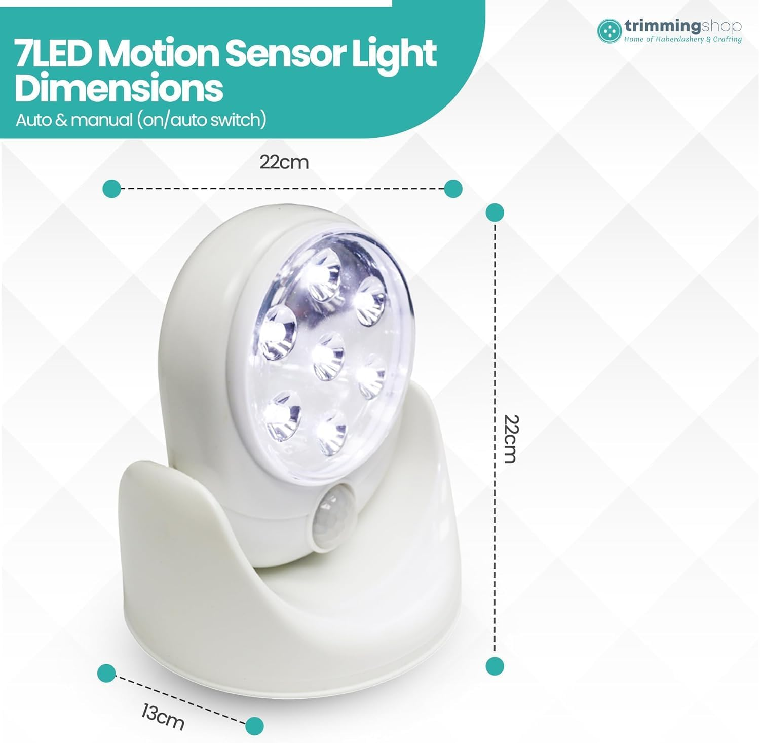 JHD 2 X 6000K Battery Motion Sensor Light Outdoor Waterproof Wireless LED Battery Powered Wall Light Auto On/Off Night Light Cool White image number 1