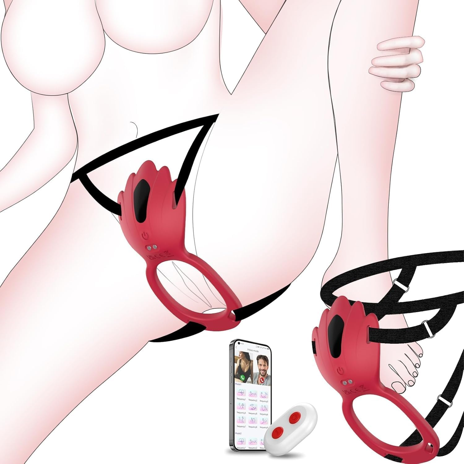 Adult Sex Toys Wearable Panty Vibrator,Female Sex Toy with 9 Vibration Modes,Vibrating Penis Ring Clitoral Stimulator,Couple Sex Toy with APP & Remote Control Vibrators for Women Men Sexual Pleasure image number 3