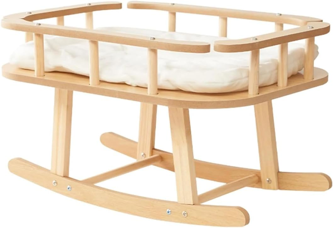 AIMALL Cat Bed Wooden Pet Hammock Four Seasons Swing Cradle, Large Size Rocking Cat Nest, Comfortable and Durable with Soft Cushion for Indoor Cats image number 4