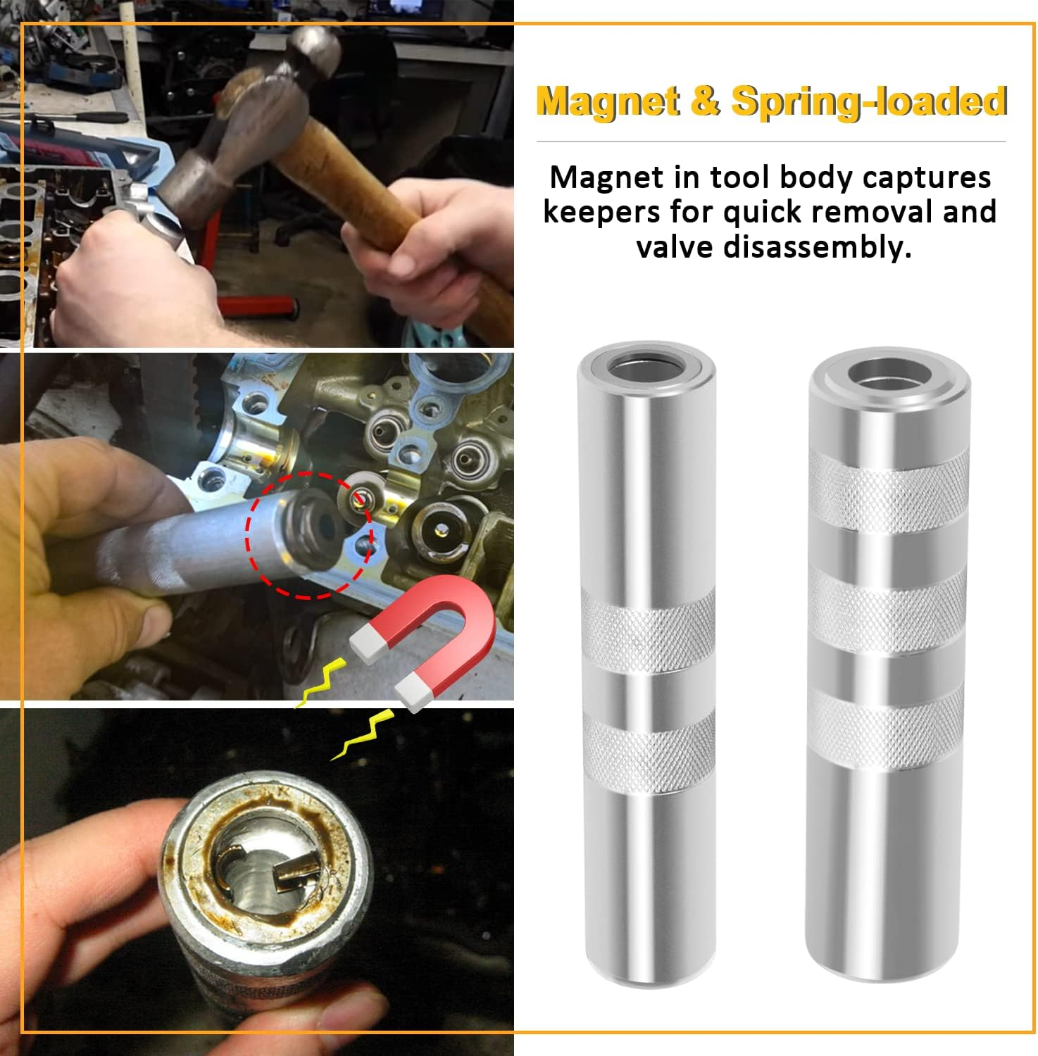 LAIKOU 36050 Valve Keeper Remover Installer Kit Valve Spring Compressor & Retainer Removal Tool Fit for Toyota Four Cylinder & Chrysler New World Engines Valve Stems from 4.5 to 7.5Mm 5/16'' to 3/8'' image number 3