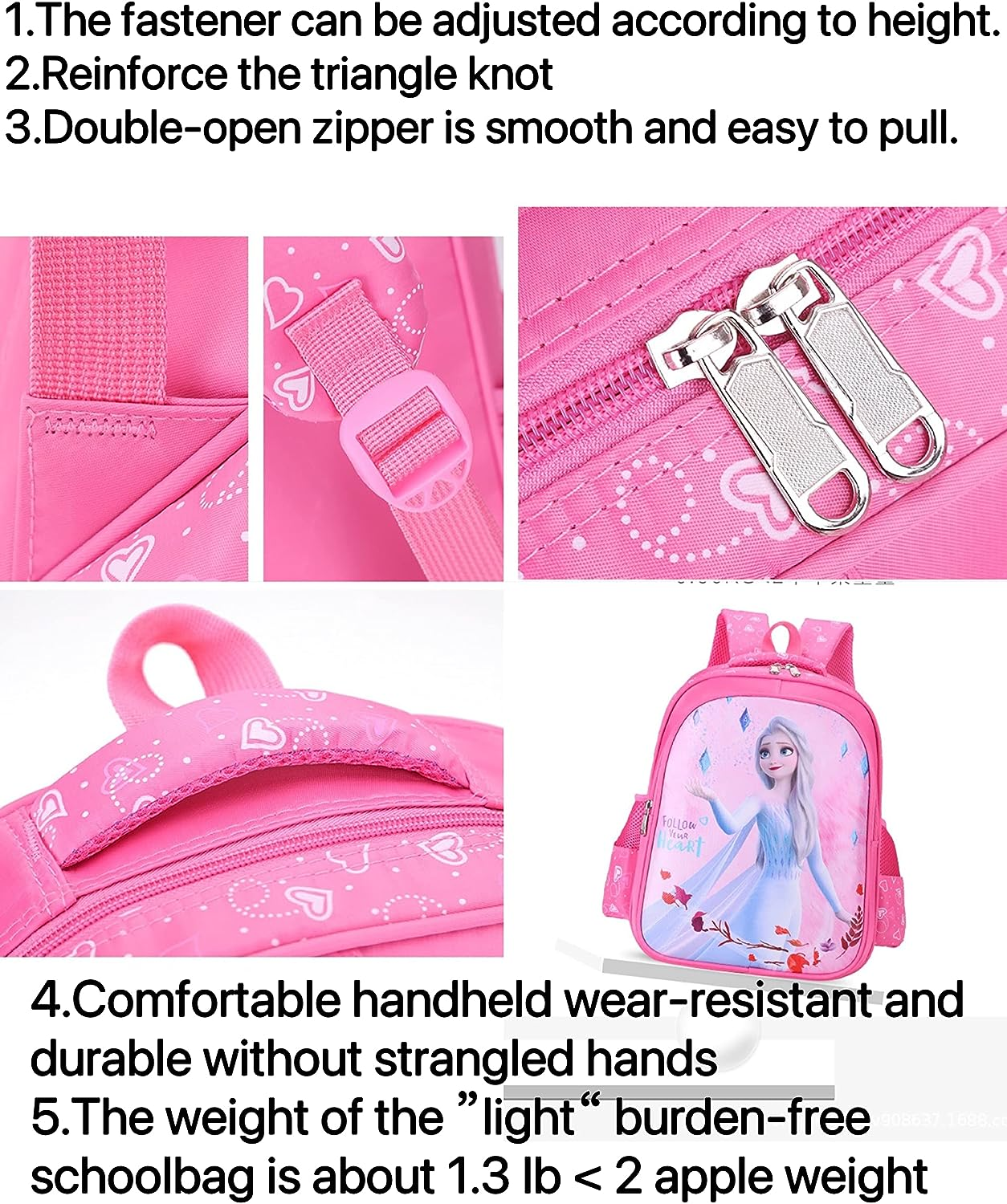 Schoolbags, Primary School Students, Girls, Kindergarten Girls, Lightweight Children&lsquo;S Backpacks - Sky Blue image number 3