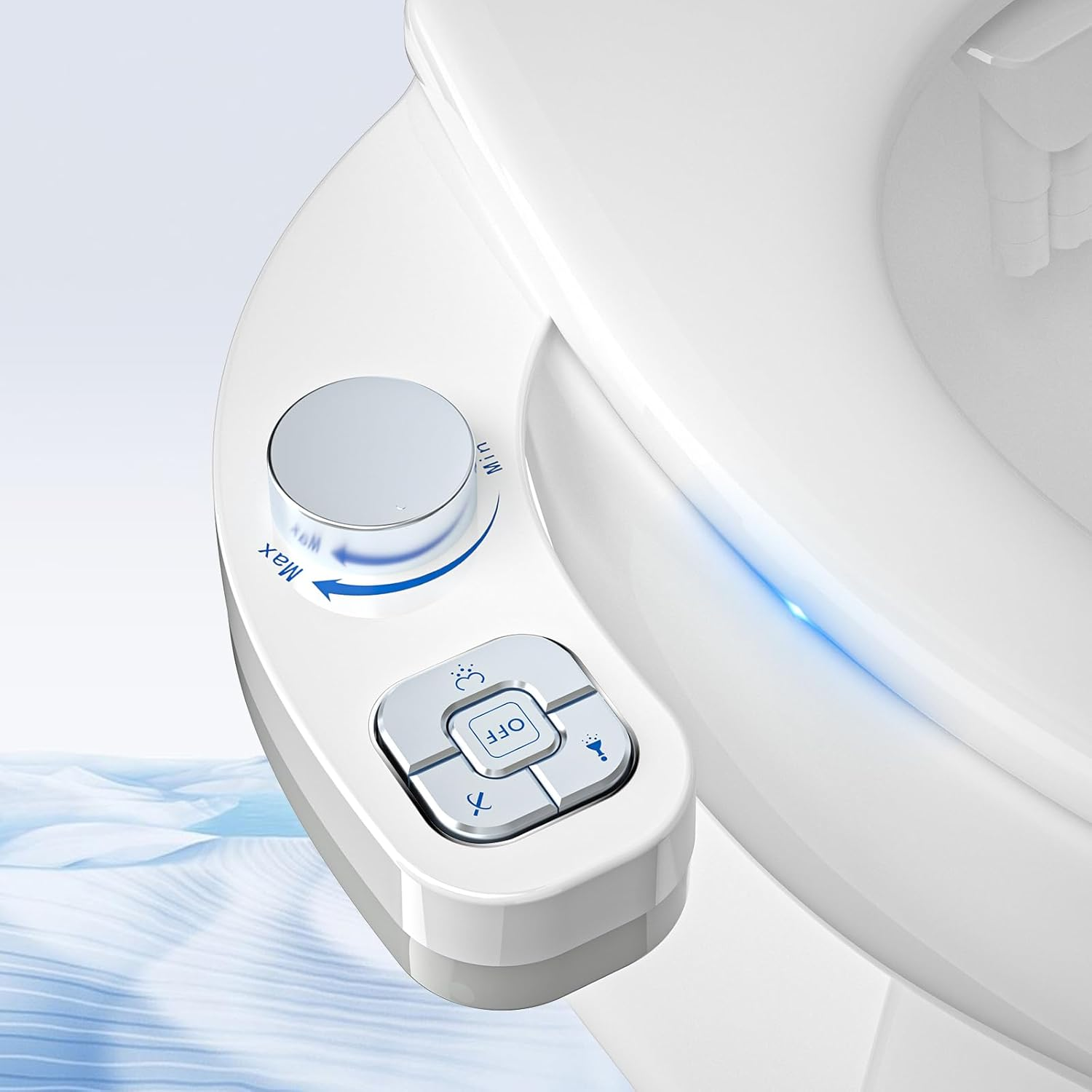 Bidet Attachment for Toilet - Non-Electric Ultra-Slim Push-Button Bidet with Self-Cleaning Dual Nozzle (Frontal & Rear Wash) - Bidet Toilet Seat Attachment (Chrome 1)