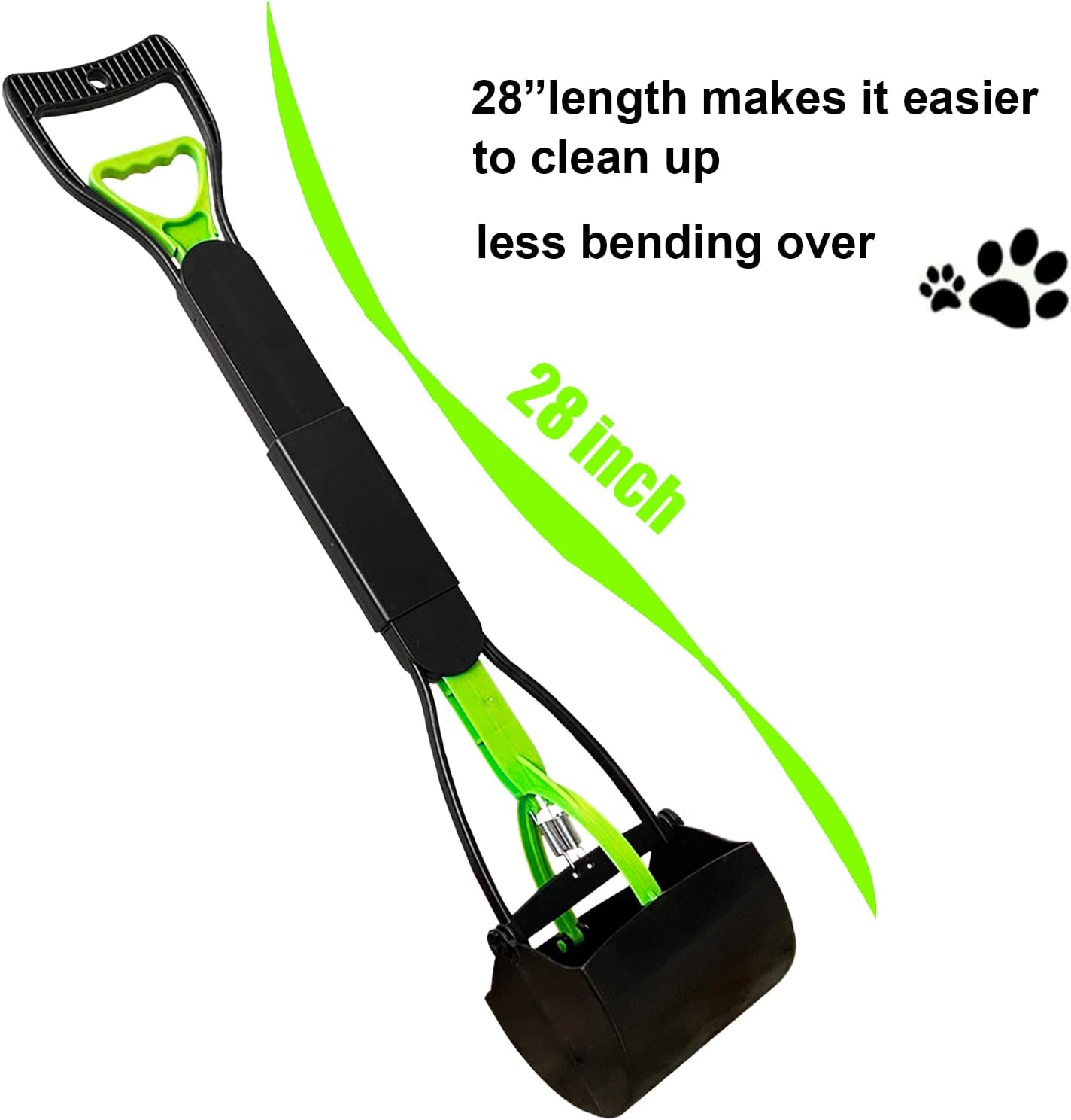 28" Large Pooper Scooper for Dogs, Heavy Duty Poop Scooper for Large Medium & Small Dog, Pet Dog Pooper Scooper for Grass & Gravel Pick Up - Blue image number 4