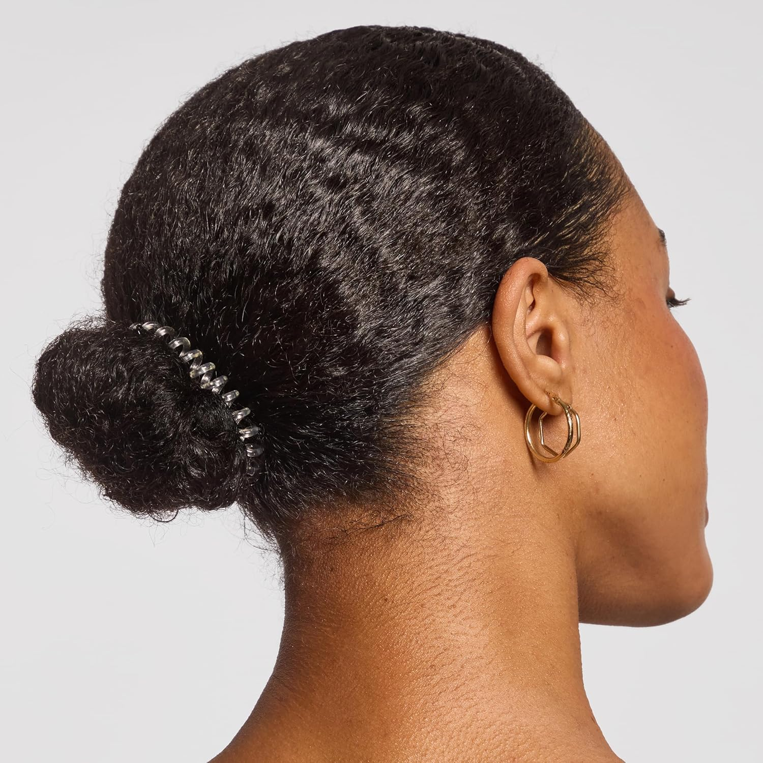 Kitsch Spiral Hair Ties - Coil, Phone Cord, Hair Coils - Stylish, Gentle, Traceless Elastic Accessories for All-Day Comfort and Chic Hairstyles - 8 Pcs, Transparent image number 3