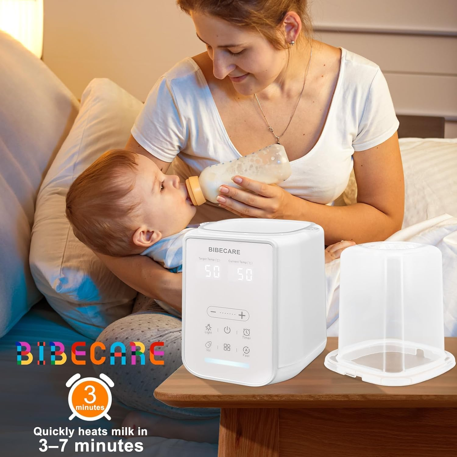 Bottle Warmer, Baby Fast Bottle Warmer for Breastmilk & Formula with Temp Display&Timer Function, Volume-Based Heating for 60ML&ndash;240ML Bottles, Accurate Temp Control, Keep Warm 48H image number 6