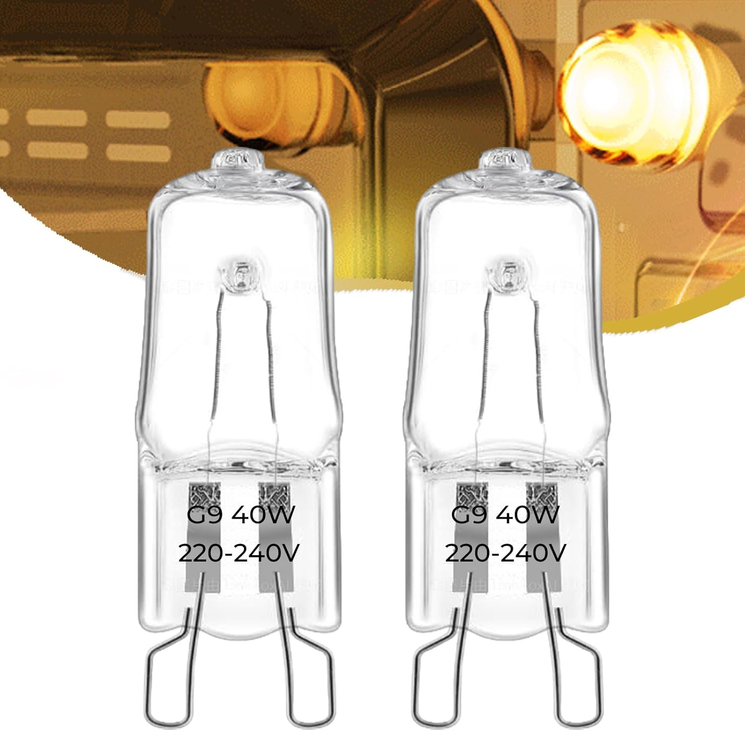 EKOWEE 2 X G9 Bulbs Oven Bulb 40W, Dimmable 500℃ Heat Tolerant for Neff/Aeg/Smeg/Zanussi/Bosch Ovens, Microwaves and Cooker Light Bulbs, Wax Melt Burners, Salt Lamp Bulb, Warm White 2700K image number 5