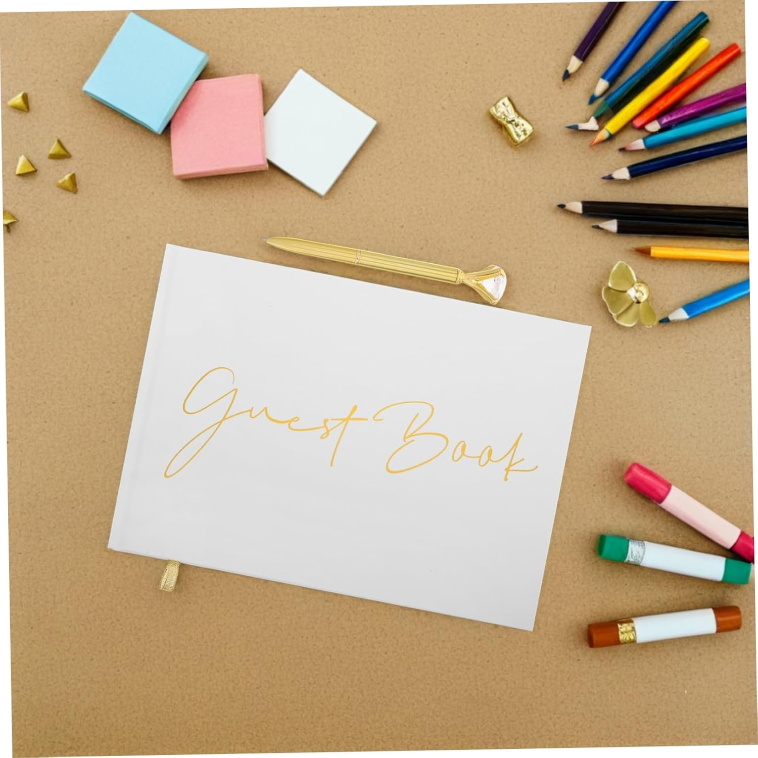 Wedding Guest Book Wedding Reception with Pens Ideal for Guest Messages and Memories Ideal for Graduation Baby Shower and Celebrations image number 2