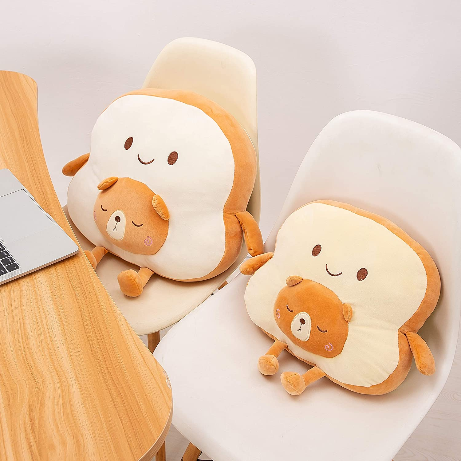SQUISHY DOT Kawaii Stuffed Animal, Toast Plush Pillow, Cute Cushion, Throw Pillow, Stuffed Bread Plushie, Sliced Bread Toy, Cute Japanese Anime Plush Cushion image number 5