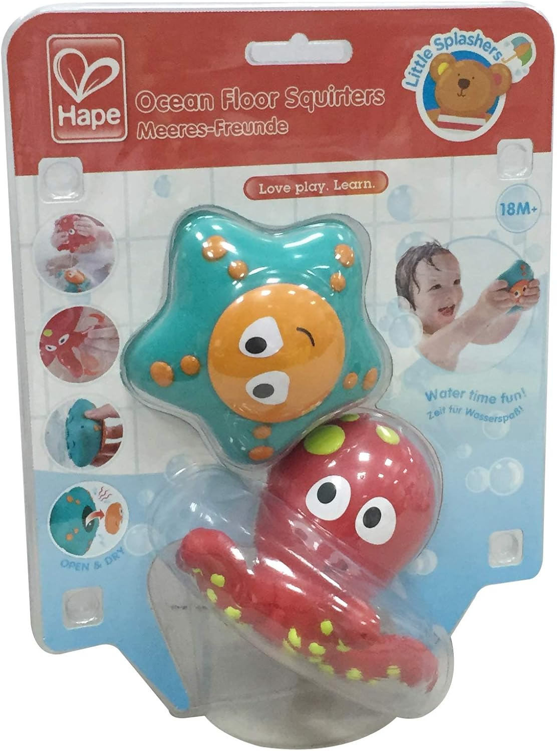 Hape Ocean Floor Squirters Bath Toy | Fun & Safe Water Squirting Sea Animals for Toddlers 18M+ | Interactive Floating Baby Bath Toys | Easy to Clean & Mold-Free image number 1