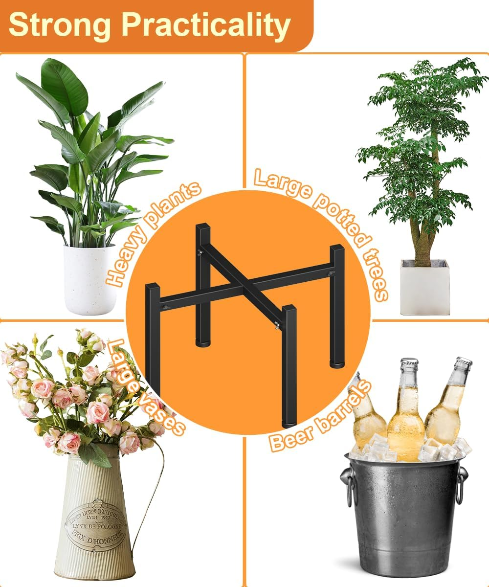 Garbuildman 15-27 Inch Universal Firepit Stand for Solo Stove Bonfire Ranger Yukon and Other Outdoor Fire Pits, Metal Accessory for outside Fireplace, Black - Black image number 4