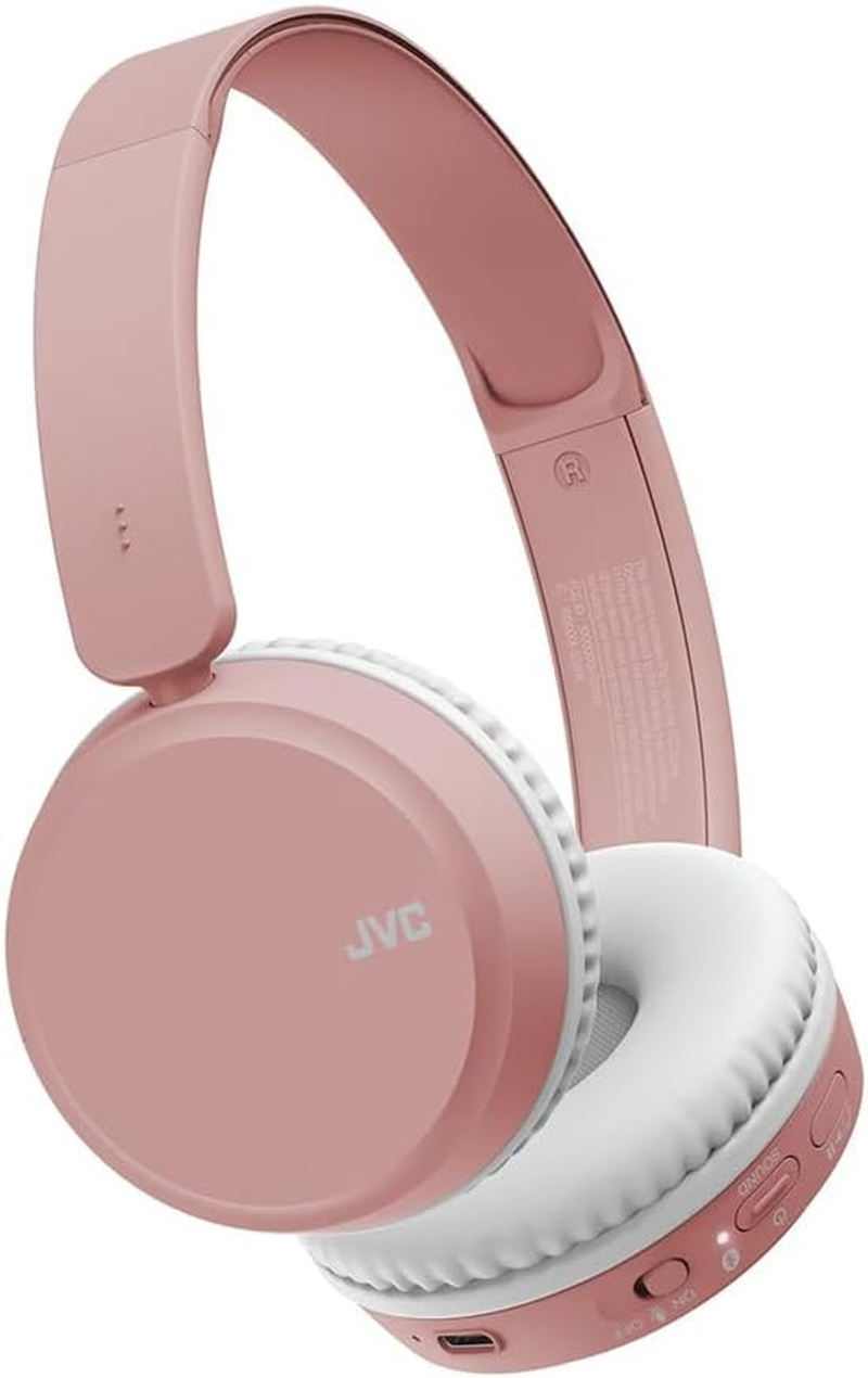 JVC HA-S36W-P Wireless Bluetooth On-Ear Headphones, 35 Hours of Wireless Listening Time, Soft Ear-Pads for a Secure and Comfortable Fit, Bass Boost Function for Dynamic Bass Sound (On/Off) (Pink) image number 1