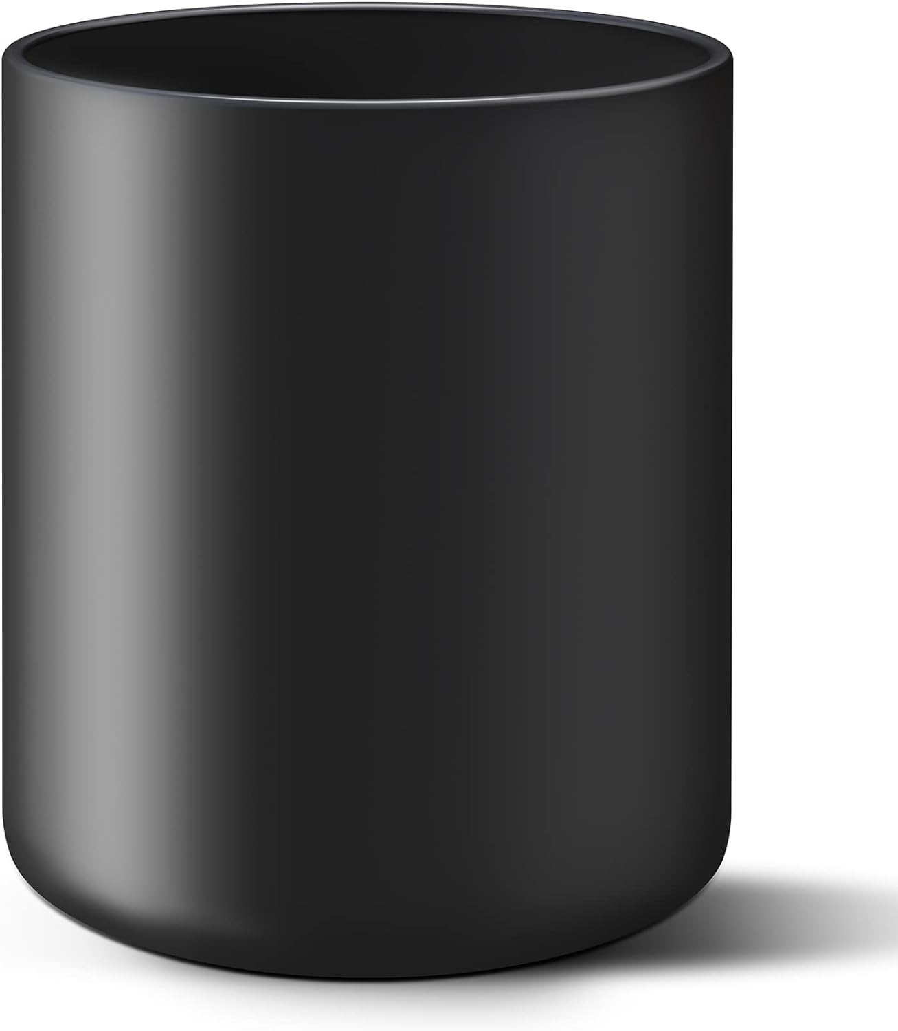 LATCHHOOK Black Kitchen Utensil Holder for Countertop, Matte Ceramic Cooking Utensils Holder for Kitchen Counter Easy to Clean, High 7&rdquo; Modern Spatula Holder Crock for Kitchen 7&times;5.5 Inch, UT-01