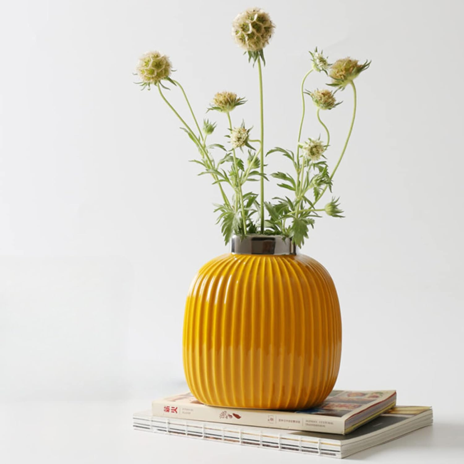 Home D&eacute;cor Ceramic Vase (Large) - Yellow image number 3
