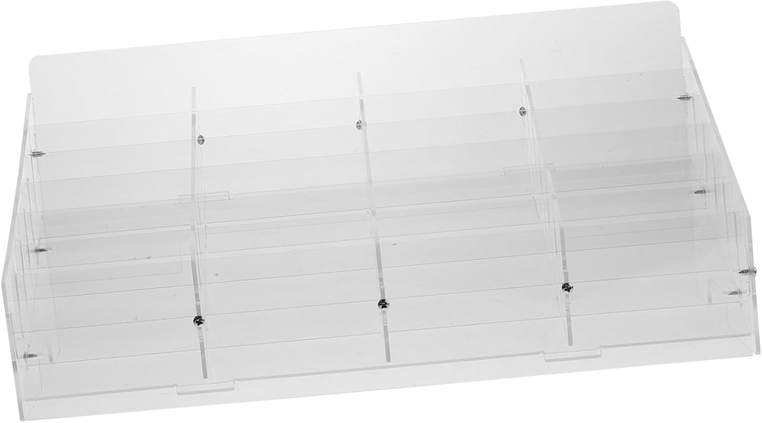 HOOTNEE Elegant Acrylic Phone Card Organizer 3 Sections Desk Accessory Business Card Holder Slot Desktop Storage image number 3