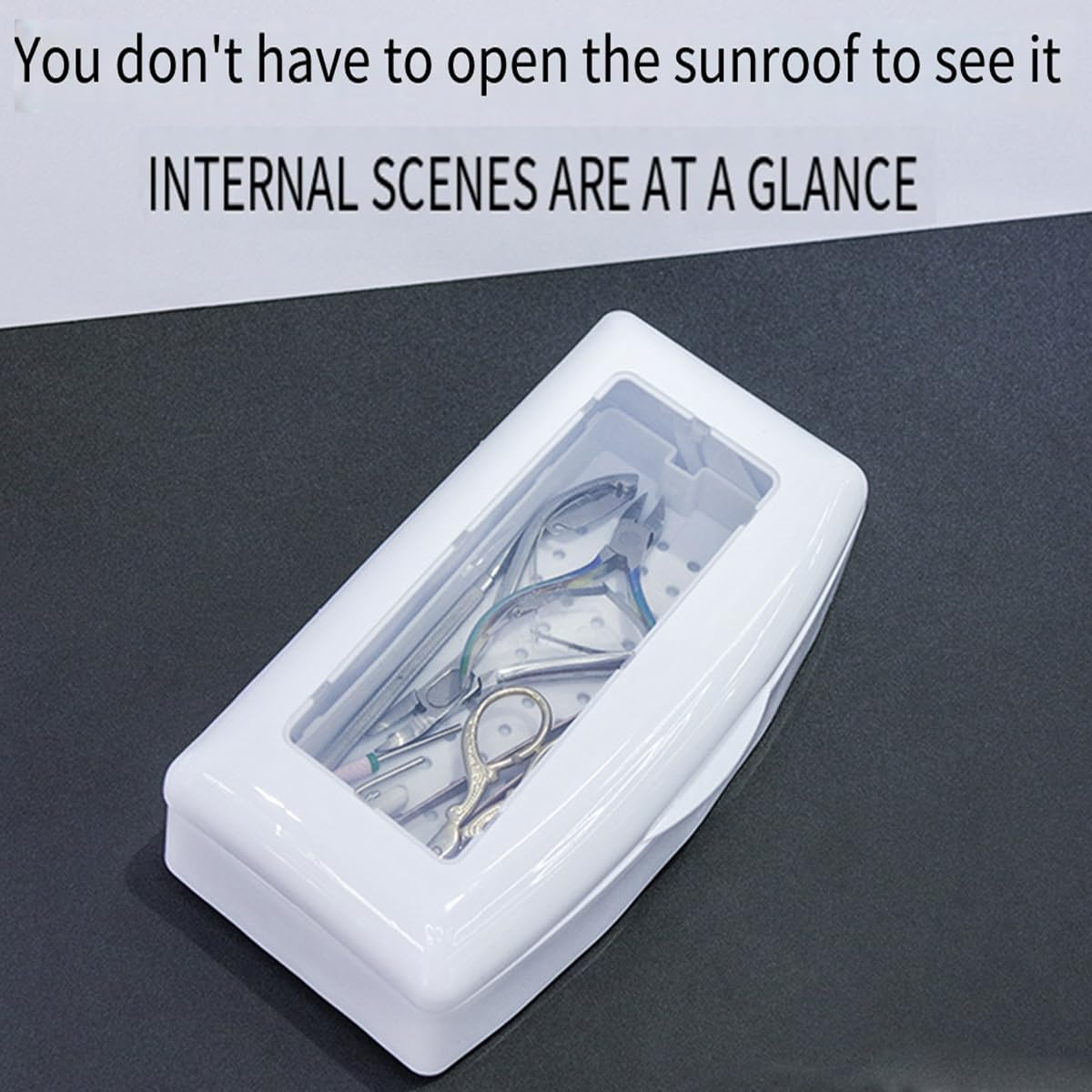 AIMALL Nail Tool Disinfection Box with Alcohol Filter Tray, Portable Cleaning Container for Nail and Eyelash Tools, 9X4.3X2.8In image number 6