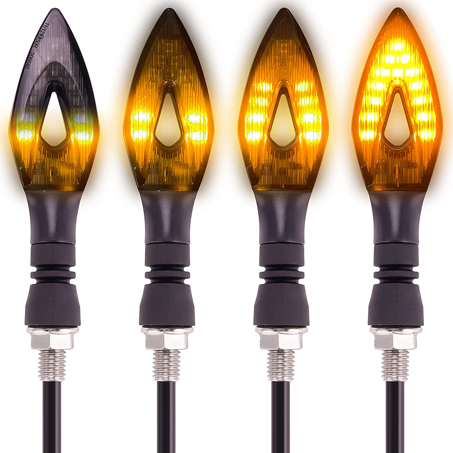 Kinstecks 4PCS Motorcycle Indicators Flowing Turn Signal Lights Motorbike Turning Indicators 12V 14 Leds Bulbs for Motorcycle Motorbike Scooter Quad Cruiser off Road image number 5