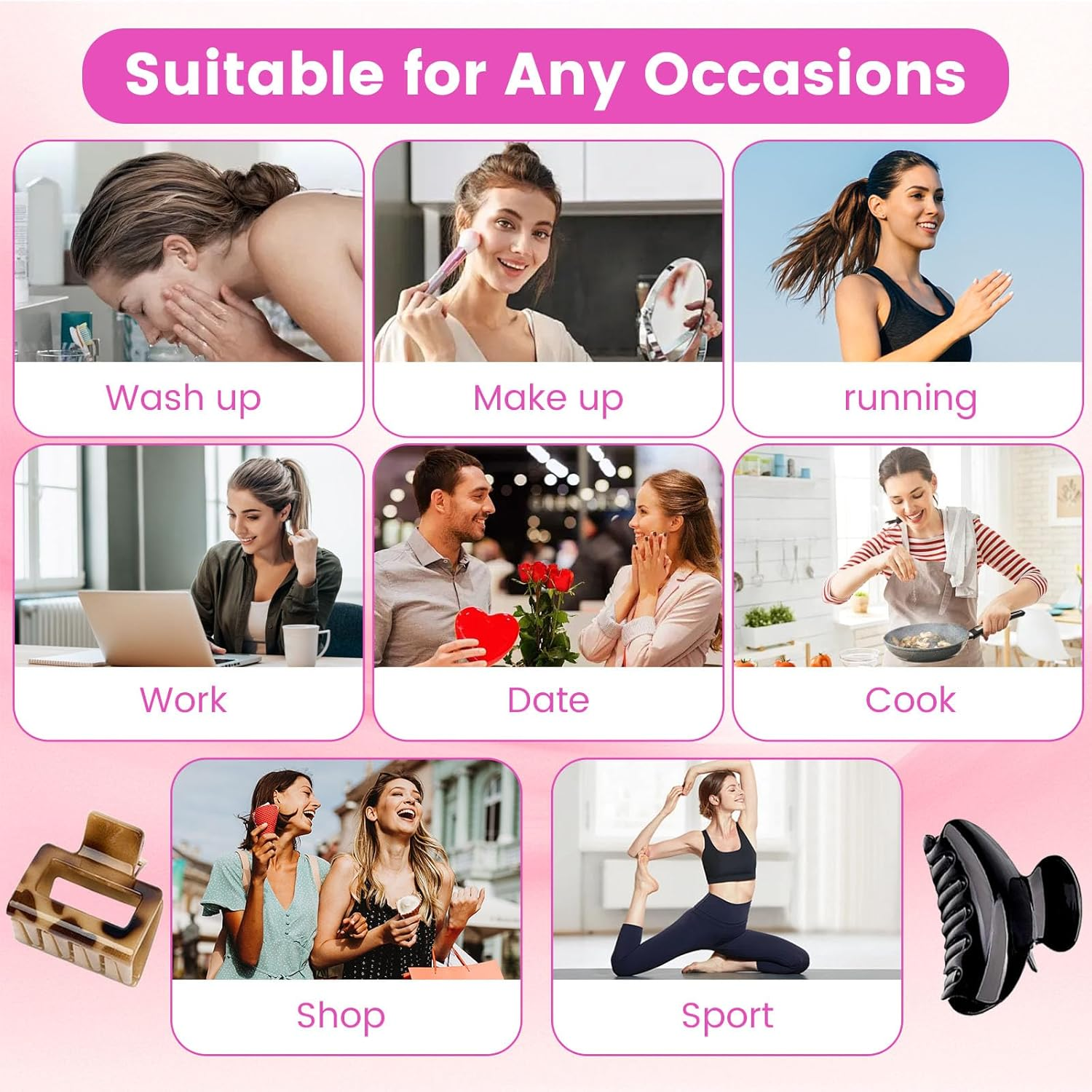 Hair Clips Set of 12 Strong Hold Hair Accessories for Women image number 5