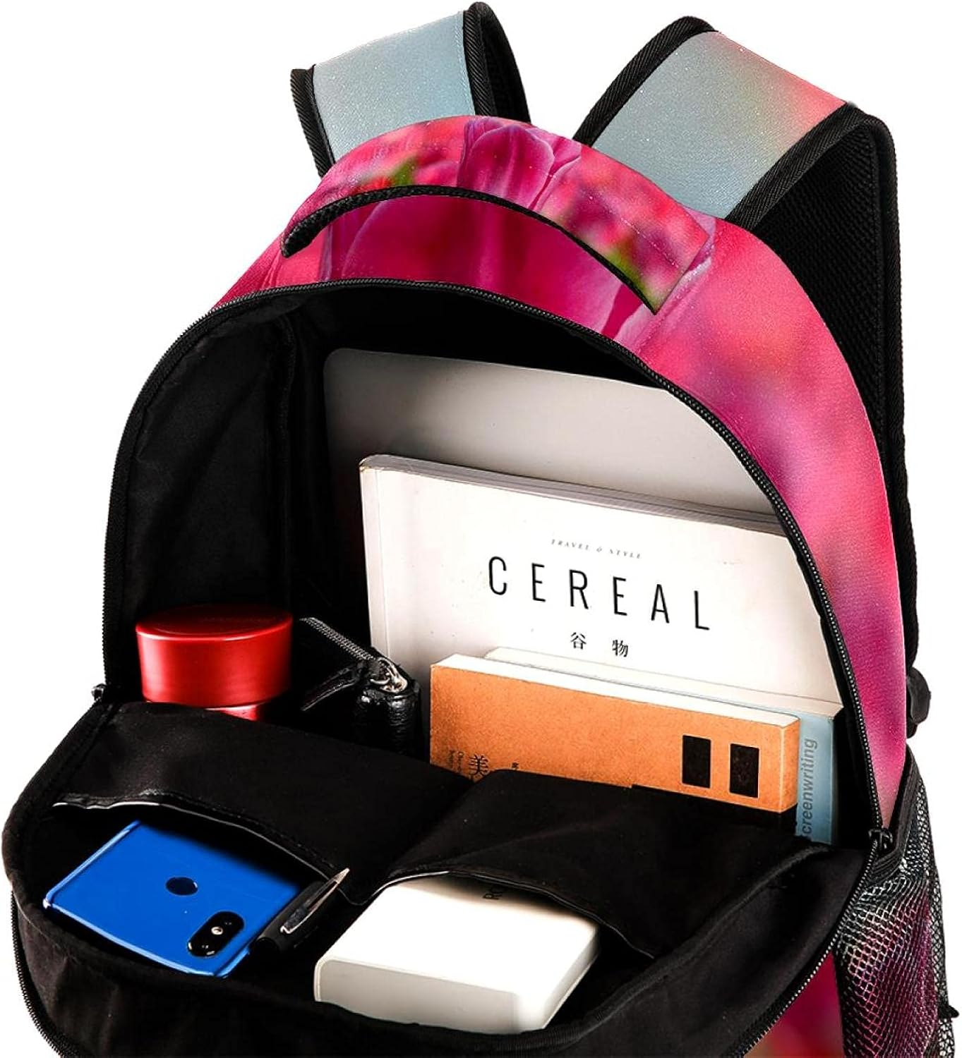 Tulips Red Macro Vivid Backpack Students Shoulder Bags Travel Bag College School Tote Backpacks