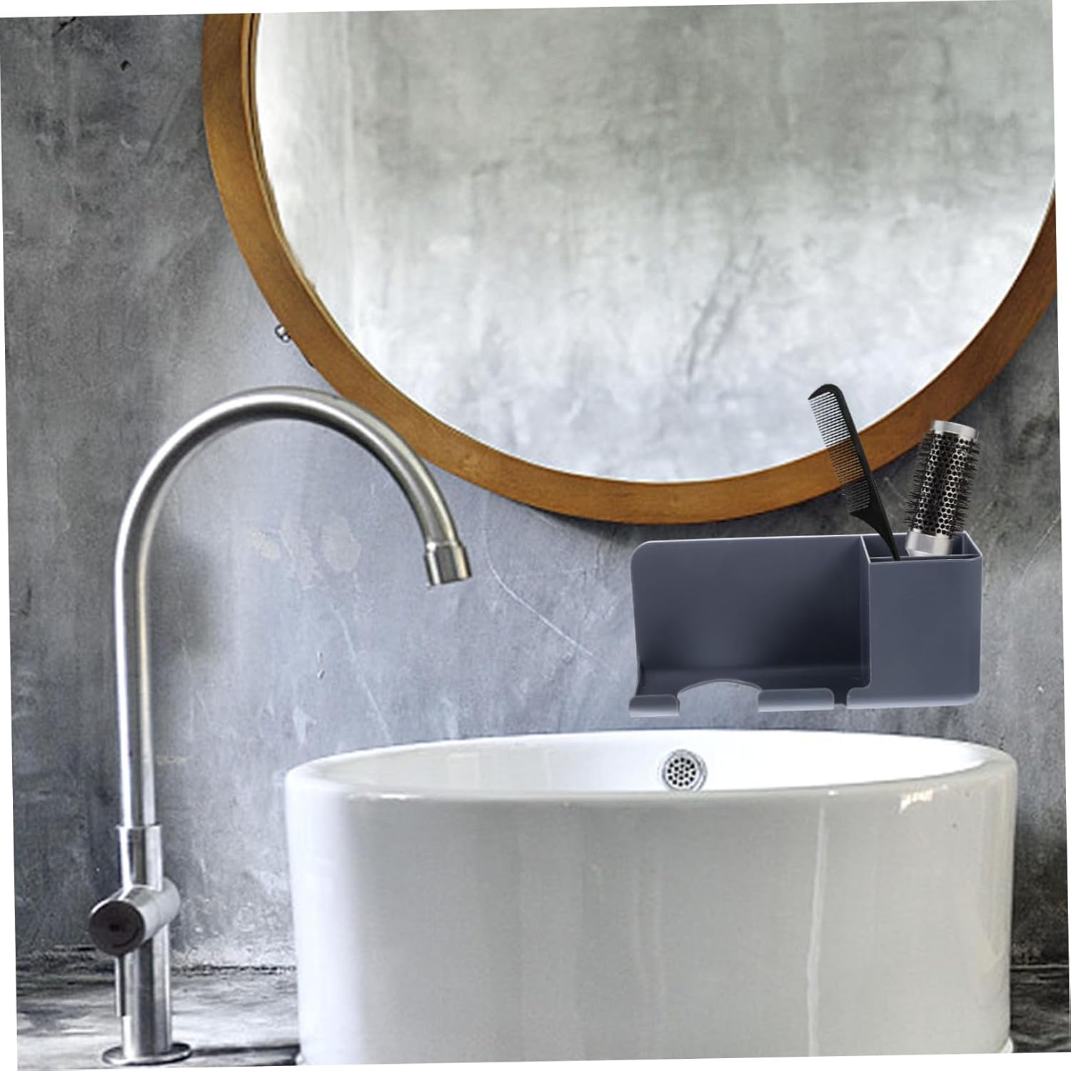 TOVINANNA Hair Dryer Storage Mounted Organizer No for Bathroom Accessories Space-Saving Blow Dryer Holder Smooth Edges Strong Load-Bearing Capacity Keeps Bathroom Tidy - Black image number 2